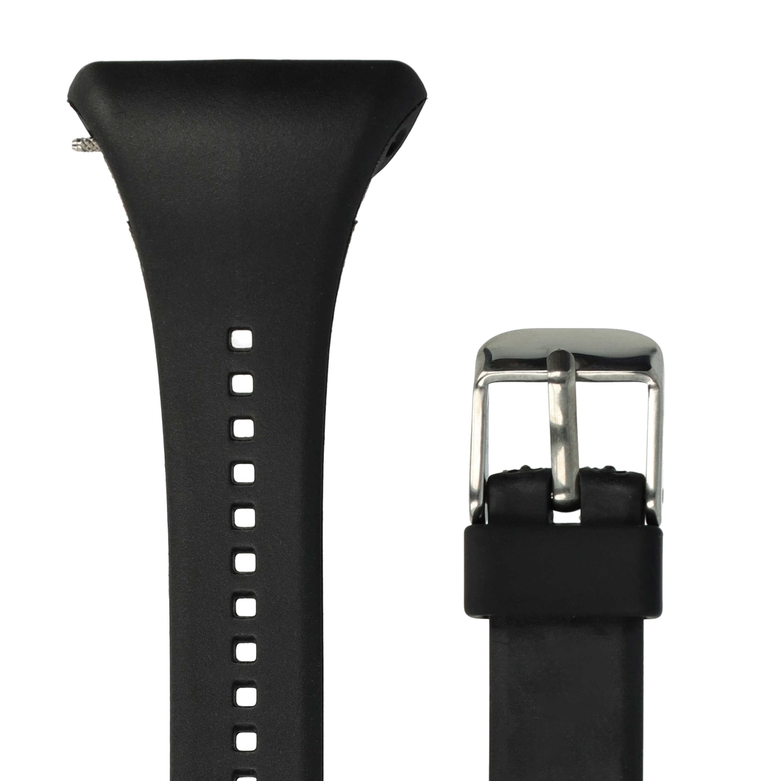 vhbw Cinturino TPE L per Polar FT7 nero 11,5+8,5cm