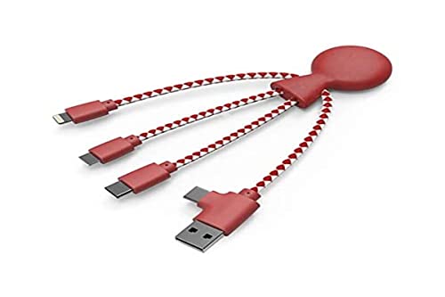 Xoopar Mr Bio 4 in 1 cavo USB multiplo rosso biodegradabile
