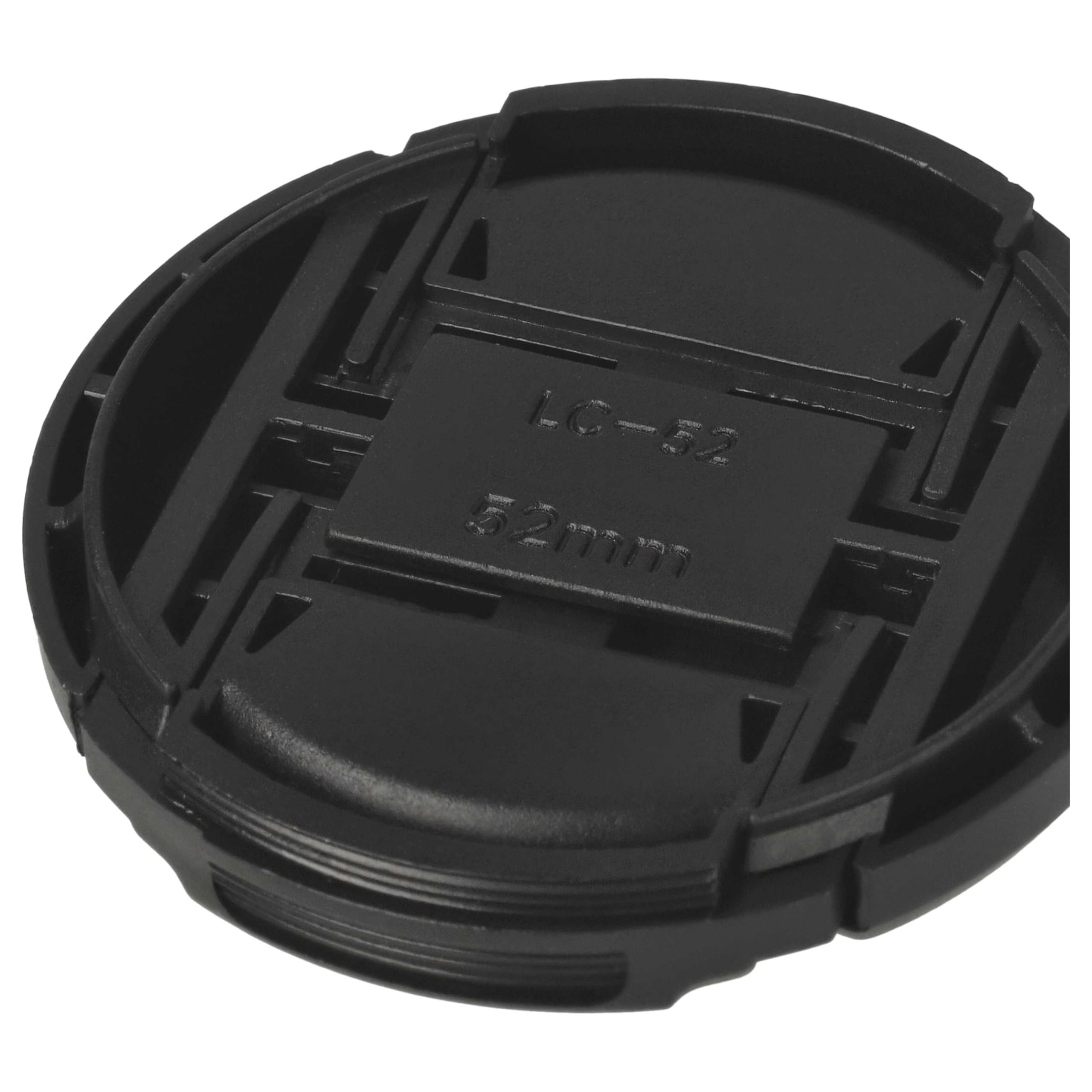 vhbw Copriobiettivo 52mm snap-on fotocamera nero plastica
