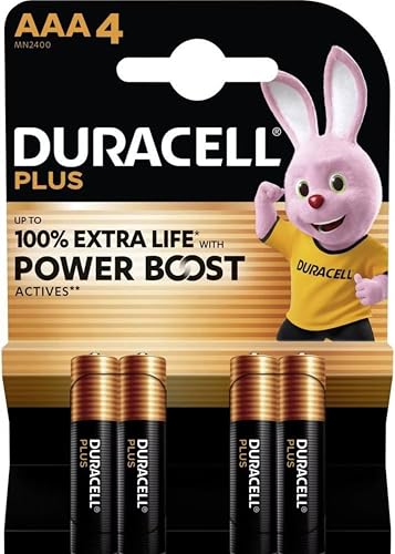Duracell Plus Power Boost Pile AAA Alcaline 4 Pezzi Extra