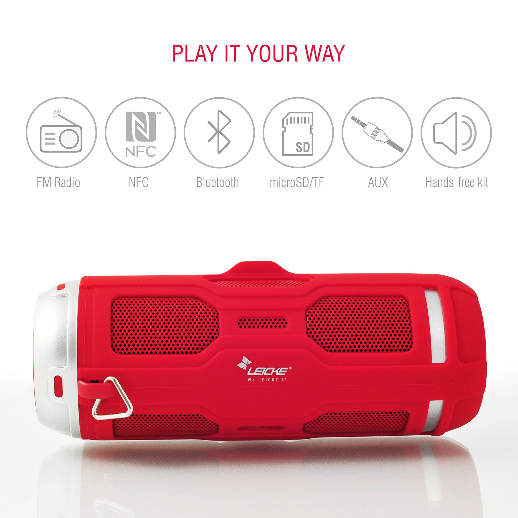 Leicke Sharon DJ Roxxx Cassa Bluetooth Rossa 10W IPX4