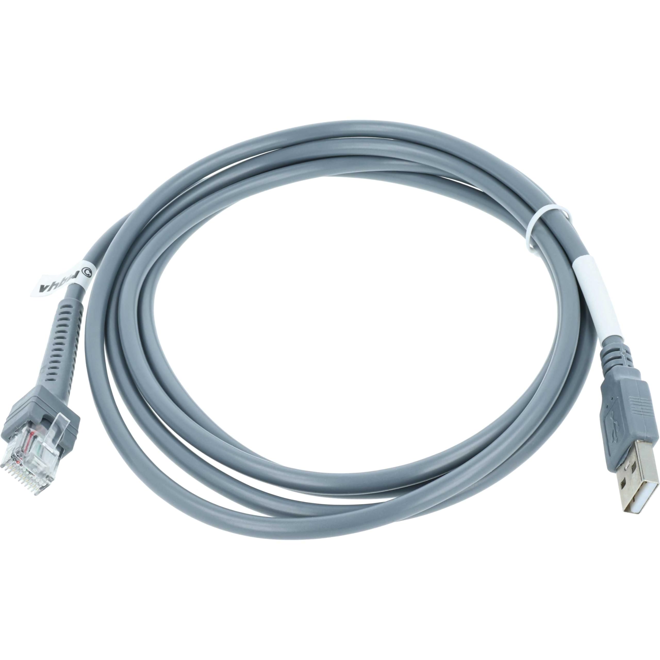 vhbw Cavo Dati USB 2.0 a RJ45 per Zebra DS2208 Grigio 2 m