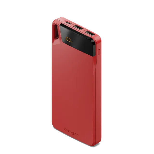 Cygnett ChargeUp Boost Power Bank 10000mAh 15W Rosso display