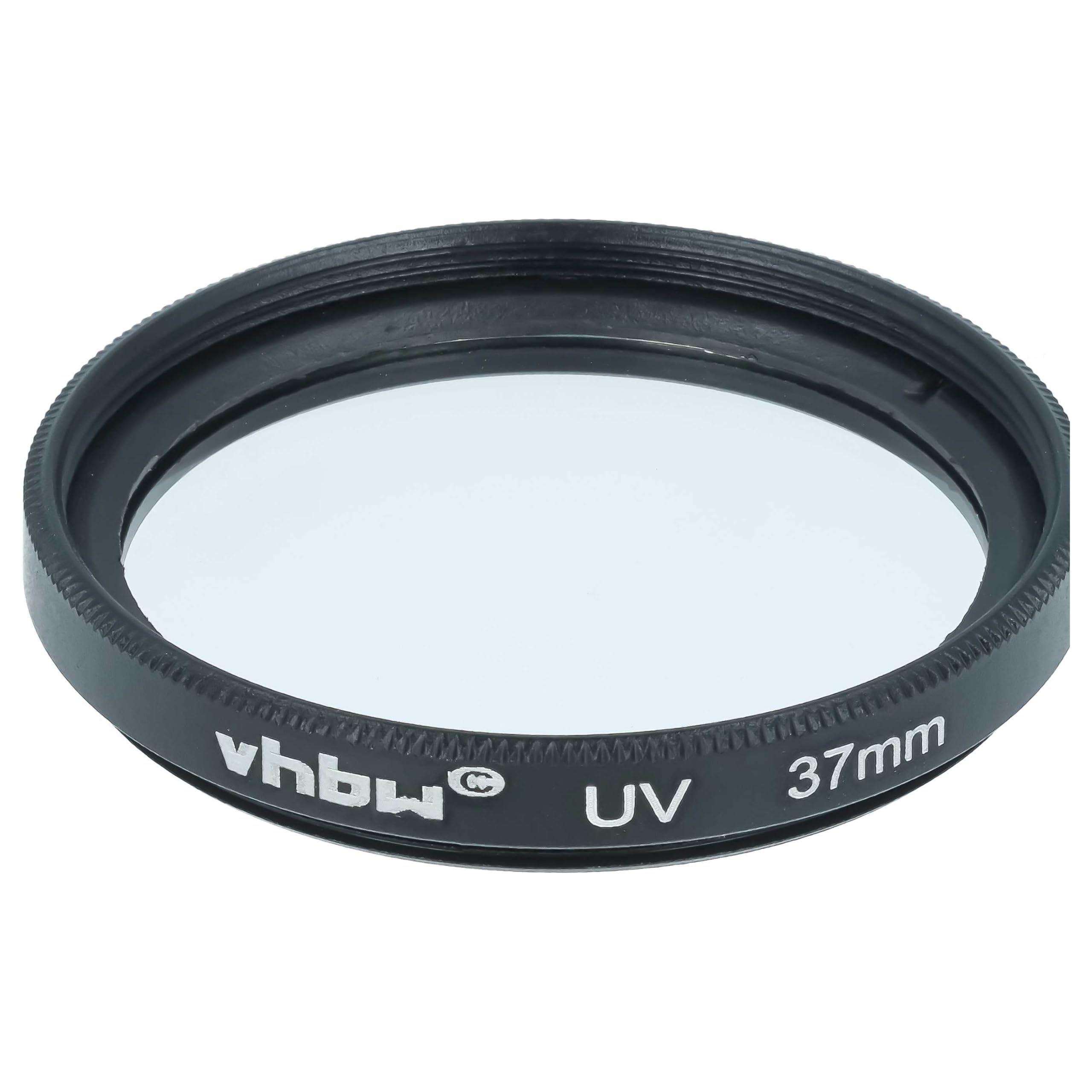 vhbw Filtro UV 37mm per Obiettivi Filettati Nero Vetro