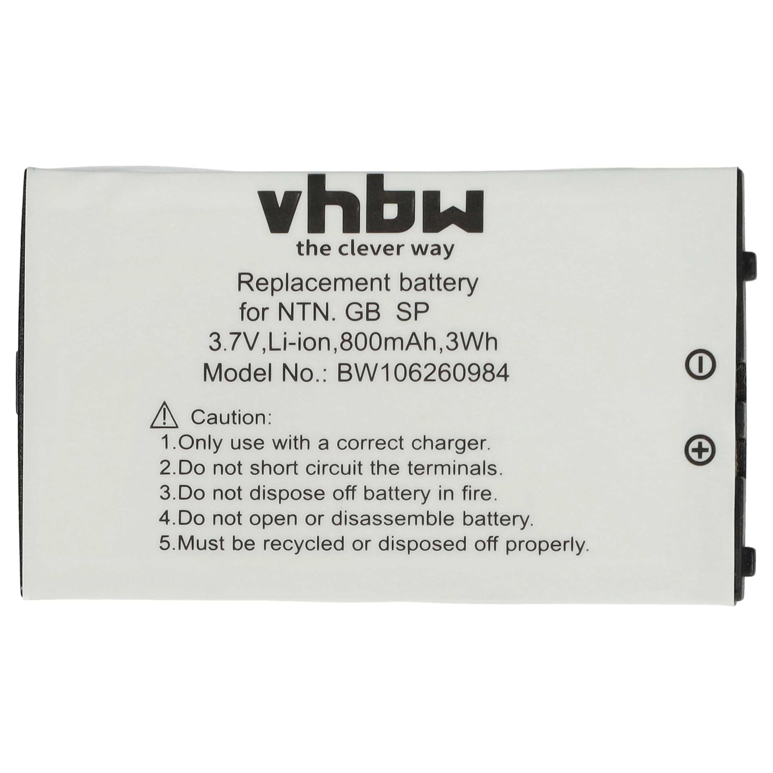 vhbw Batteria Console Gameboy Advance SP AGS-101 800mAh