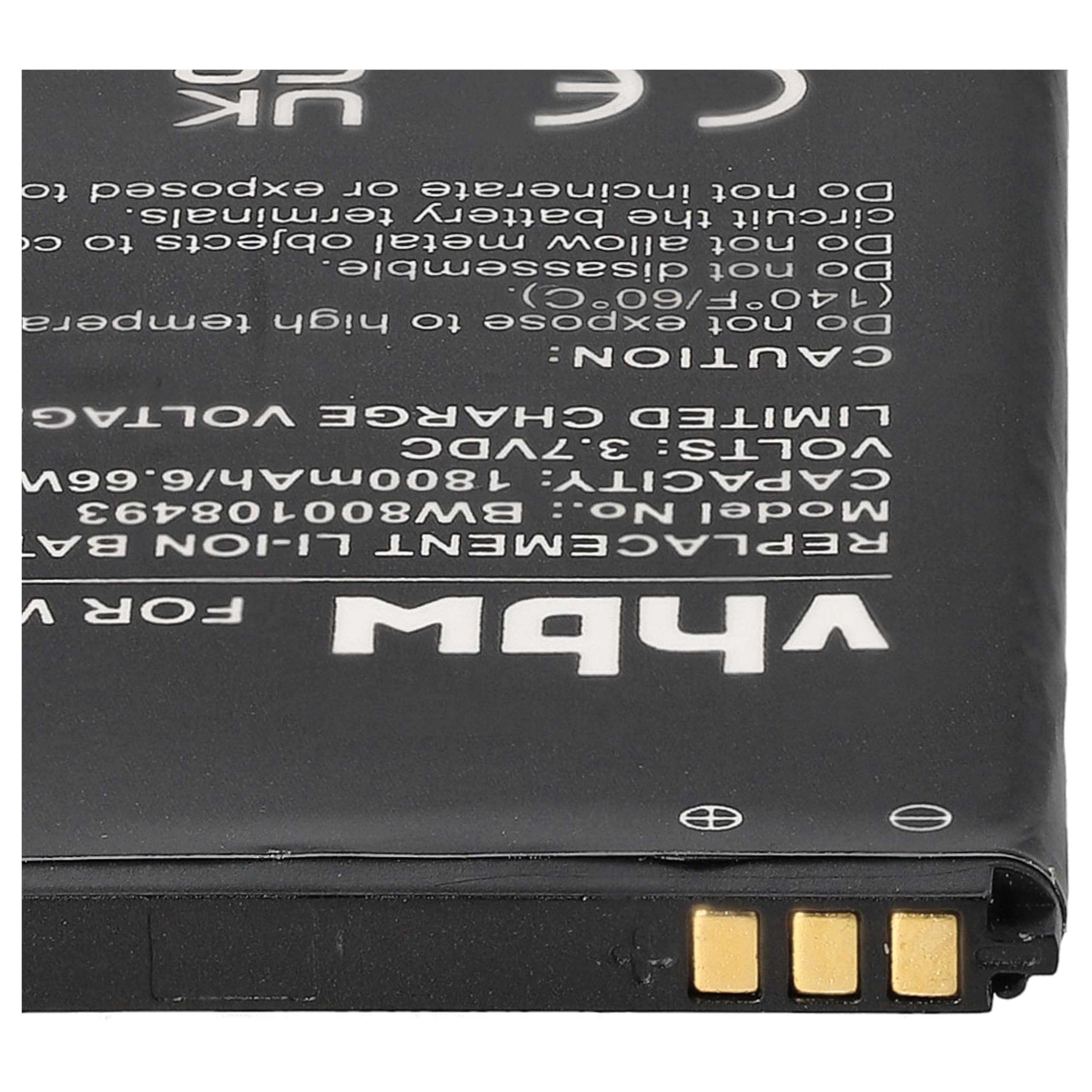 vhbw Batteria per Wiko Sunny 2 Plus smartphone 1800mAh Li-Ion