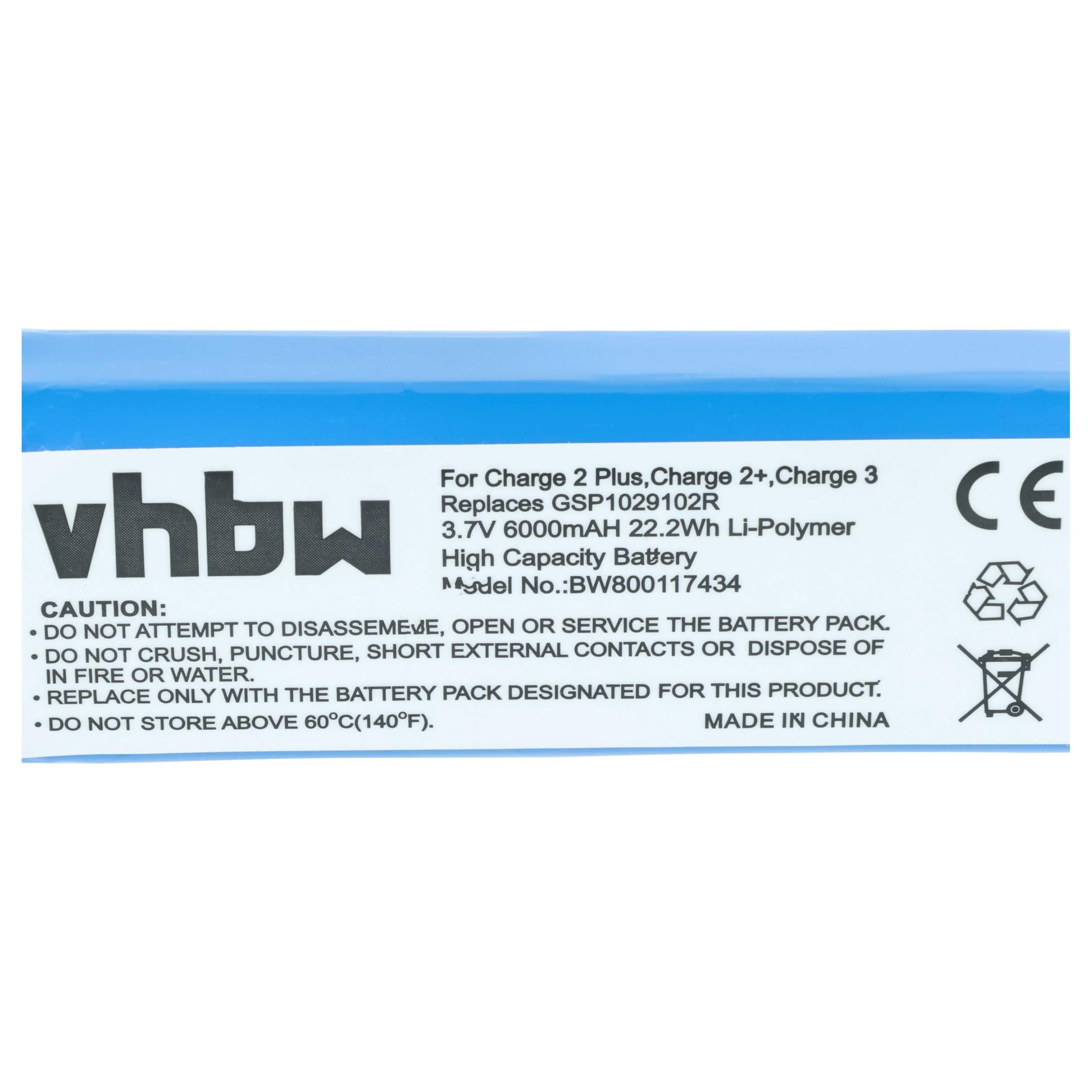 vhbw Batteria Cassa Bluetooth 6000mAh per JBL Charge 3 Li-Poly