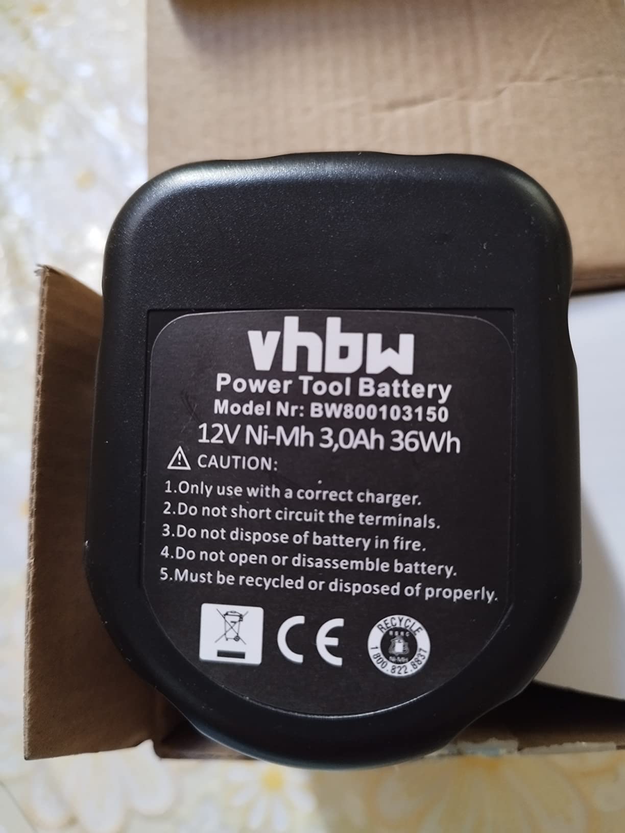 vhbw Batteria A9252 12V per Utensili NiMH 3000mAh 36Wh