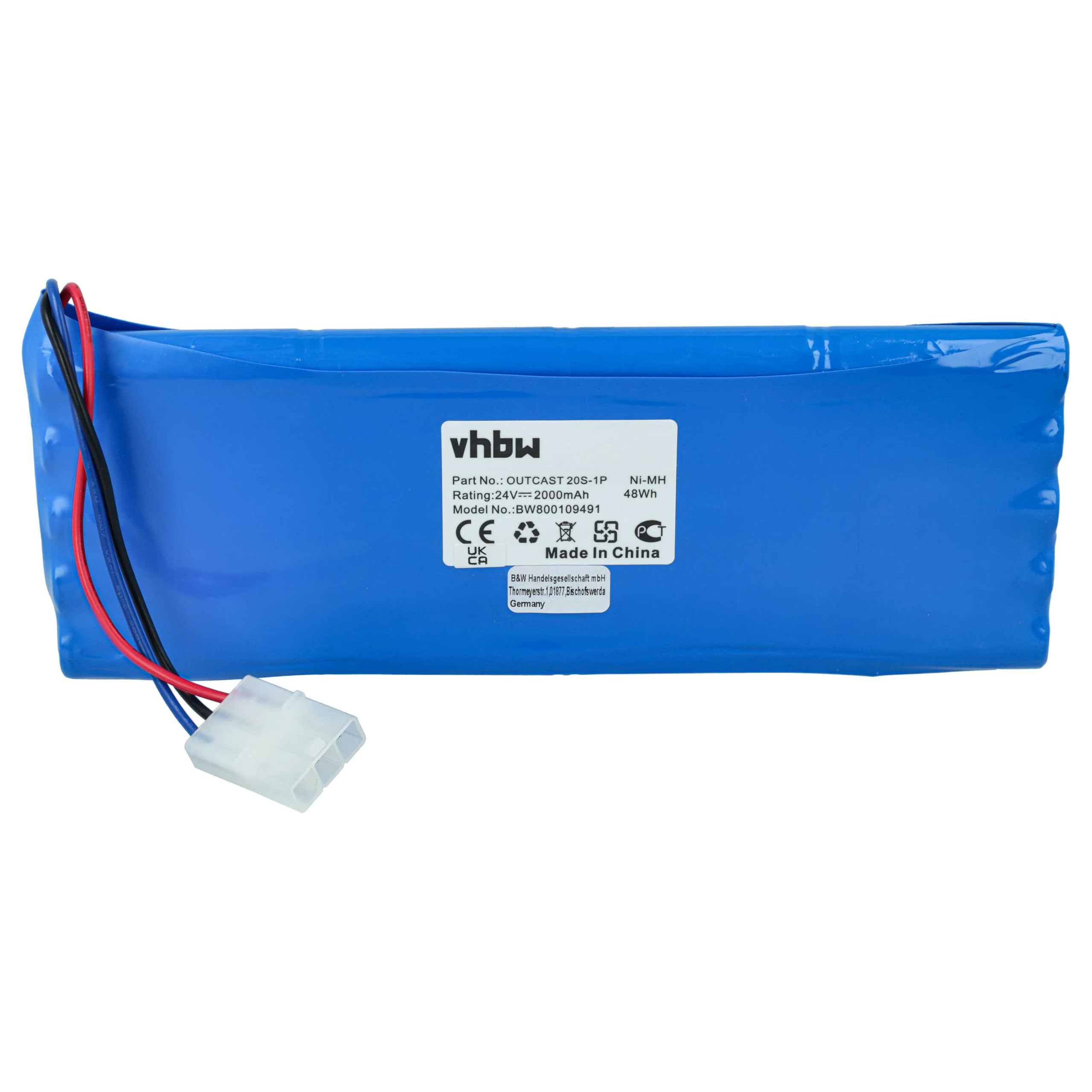vhbw 20S-1P Batteria per Soundcast Outcast 2000mAh NiMH