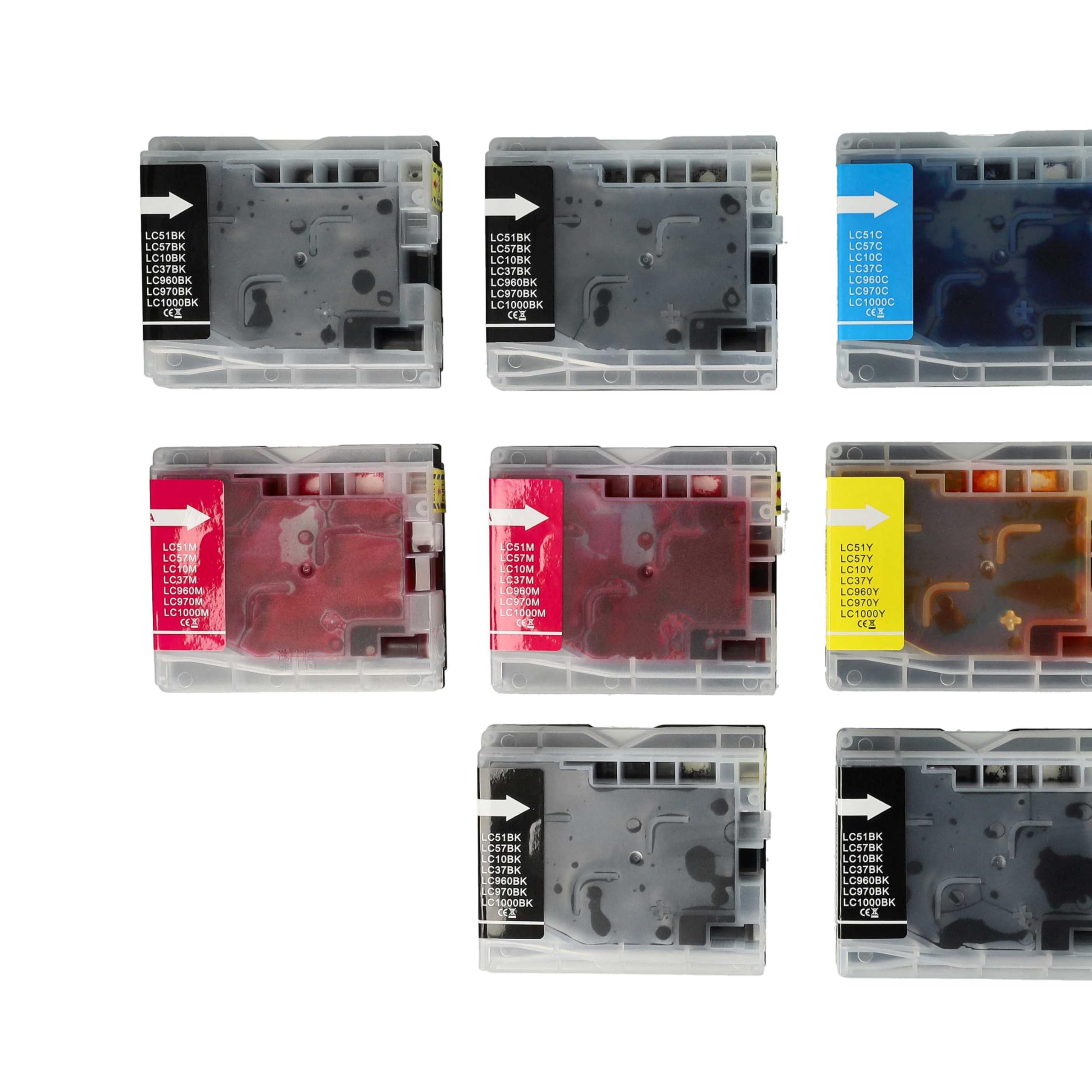vhbw Cartucce stampante LC-970 LC-1000 10 pezzi per Brother