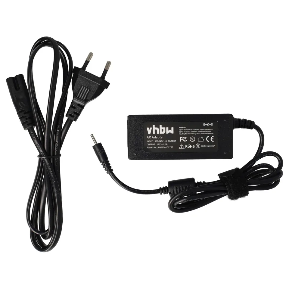 vhbw Alimentatore 40W 19V per Asus Eee PC Notebook 2,1A