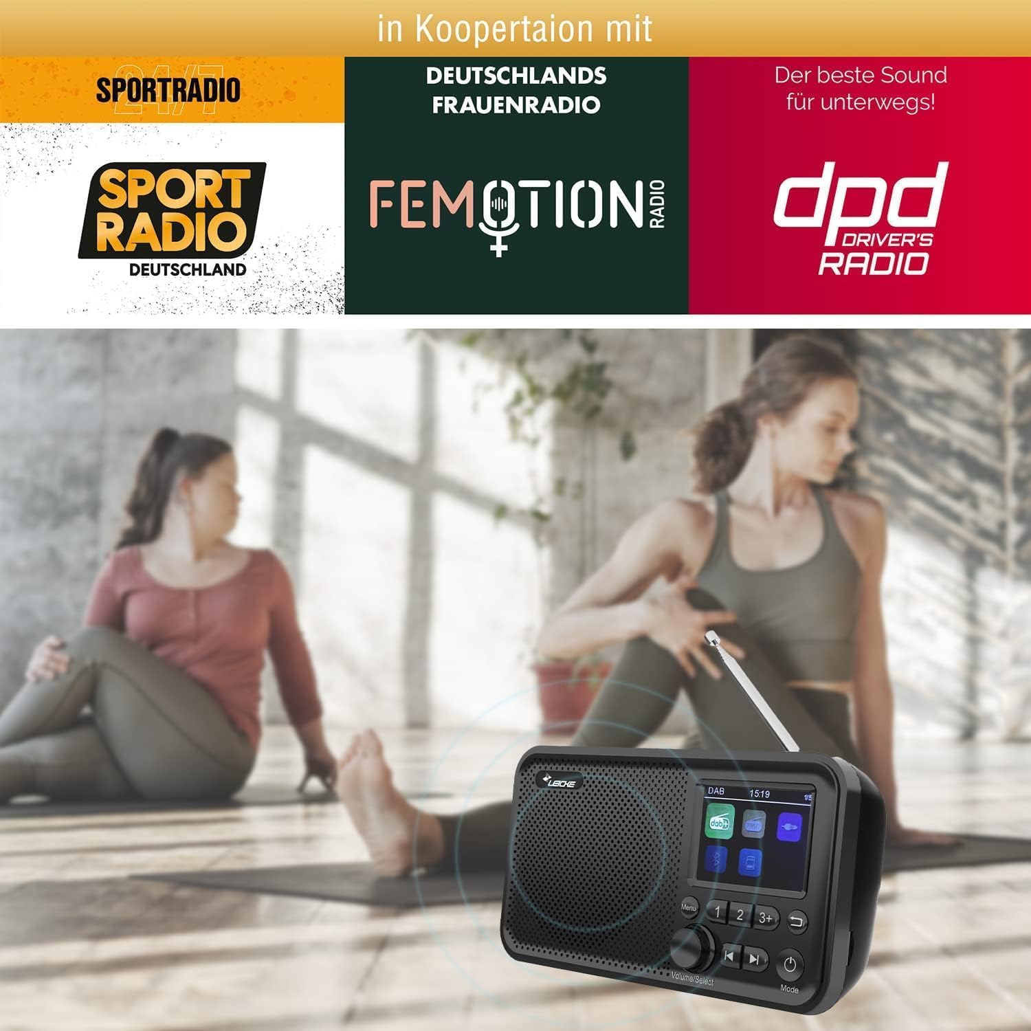 Leicke Radio DAB+ FM Bluetooth Portatile 2000 mAh Display
