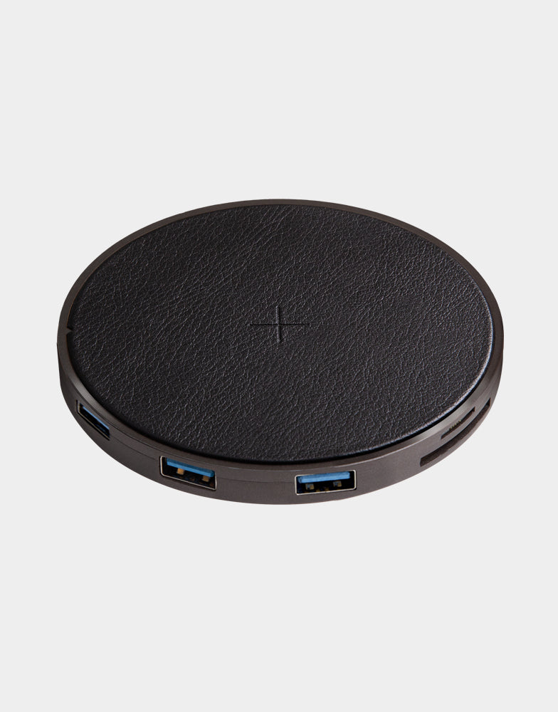 Energea WiHub hub USB-C gunmetal ricarica wireless laptop