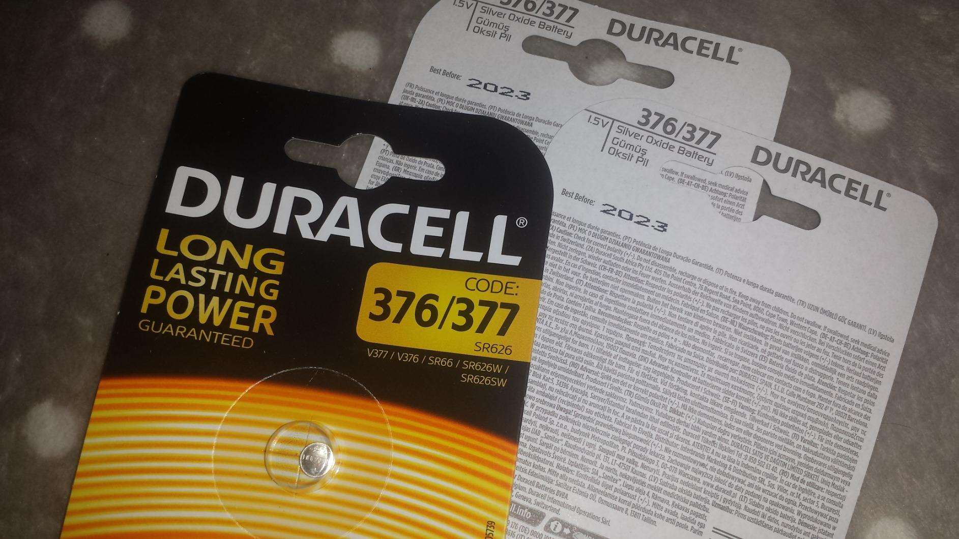 Duracell 377 SR626SW Pila orologio argento 2 pezzi