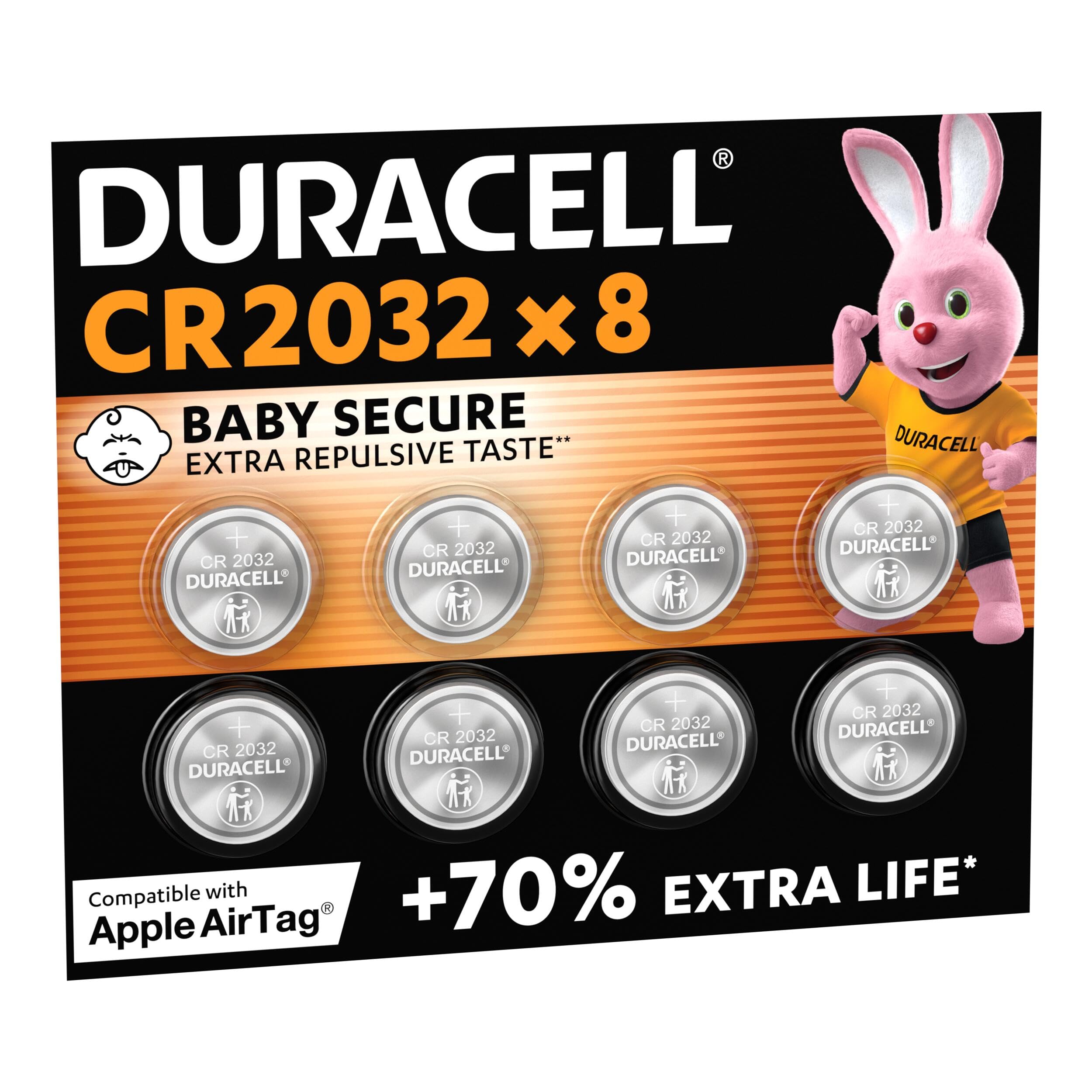 Duracell CR2032 Batterie a Bottone Litio 3V 8 Pezzi