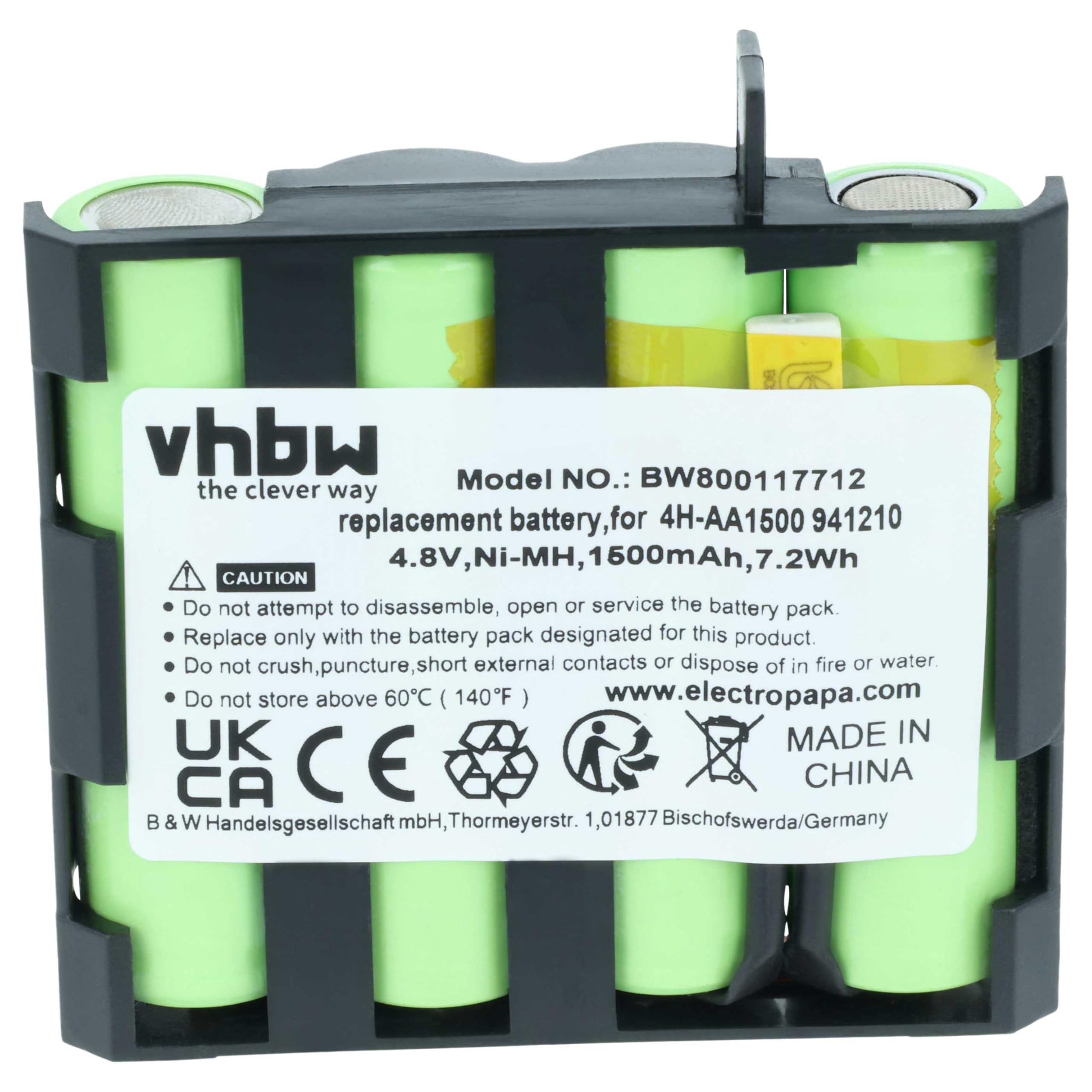 vhbw Batteria per Compex Fit 1.0 1500mAh NiMH