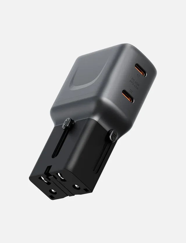 Energea TravelGo Adapter 45 caricatore viaggio 45W 2 USB-C Gunmetal