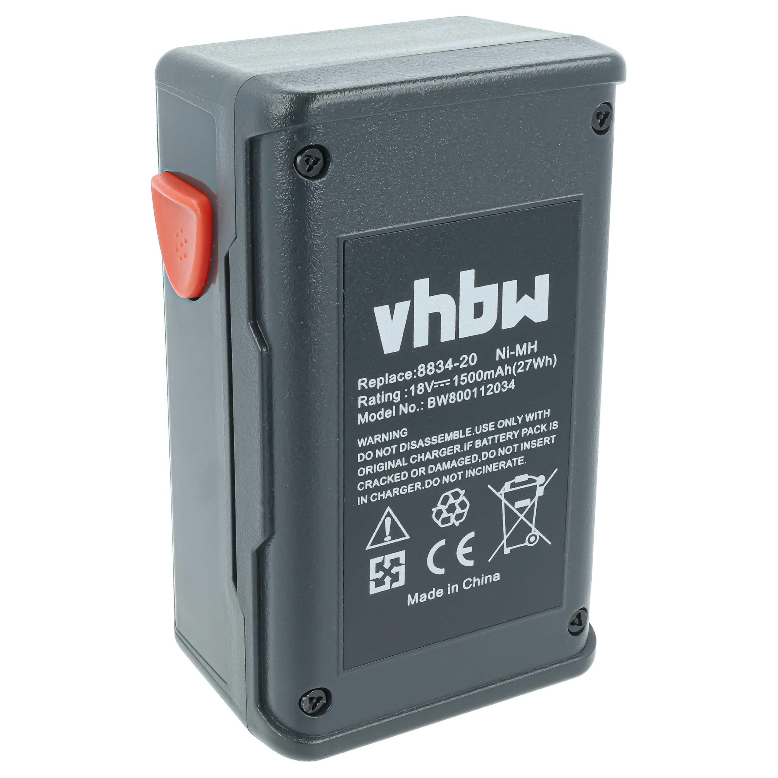 vhbw Batteria NiMH 18V 1,5Ah per Gardena SmallCut 300/23