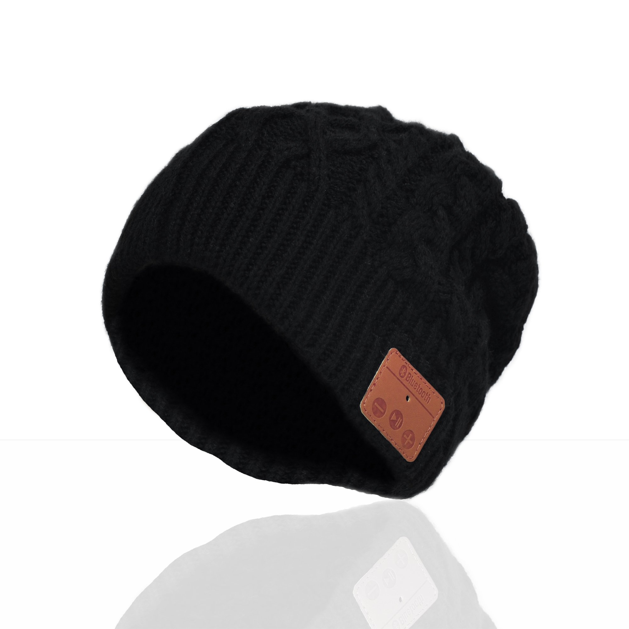 Leicke Beanie berretto cuffie bluetooth nero con microfono