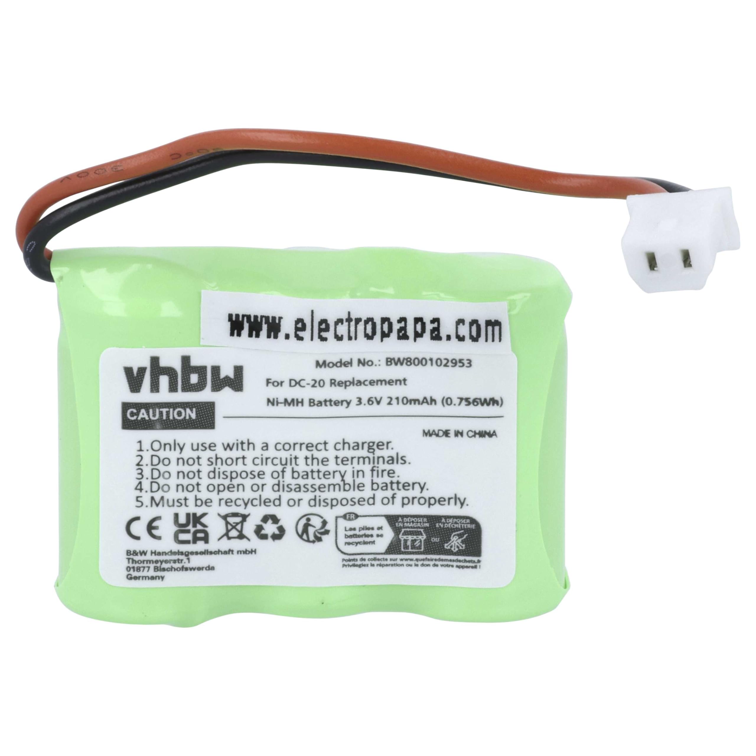 vhbw DC-20 batteria collare 210mAh per Dogtra addestramento