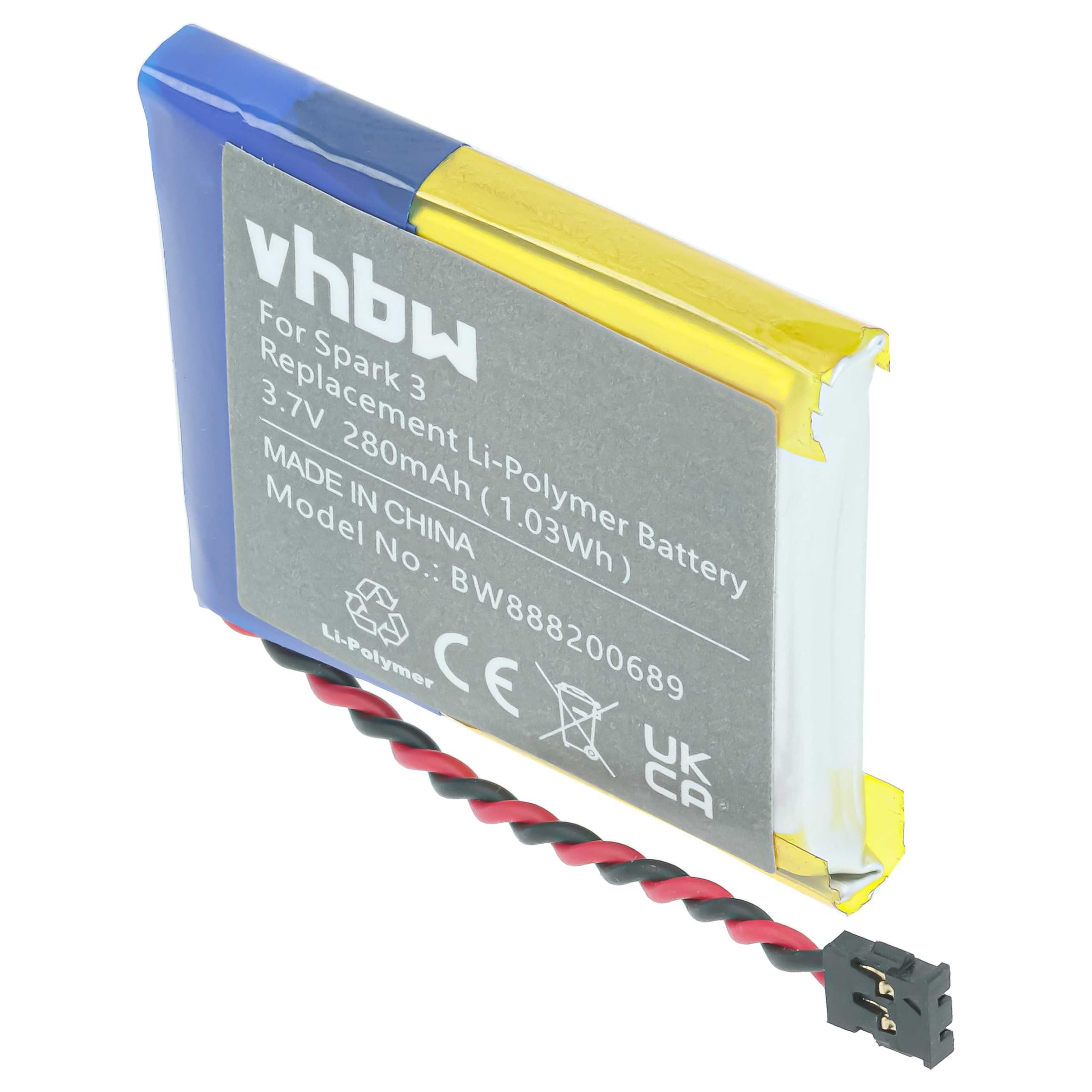 vhbw AHB332824HPS batteria smartwatch TomTom Runner 280mAh