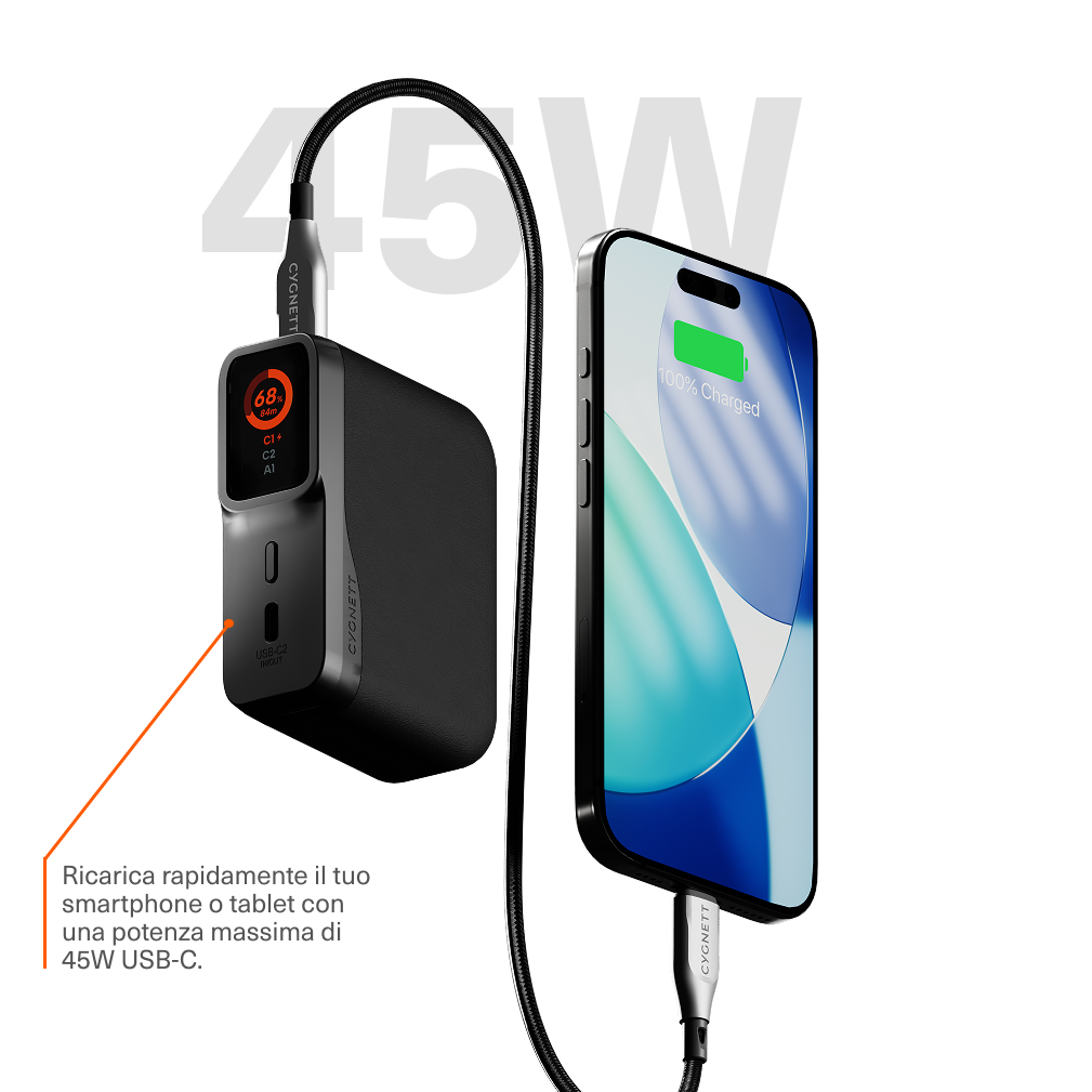 Cygnett Encore Power Bank 45W 10000mAh con Display
