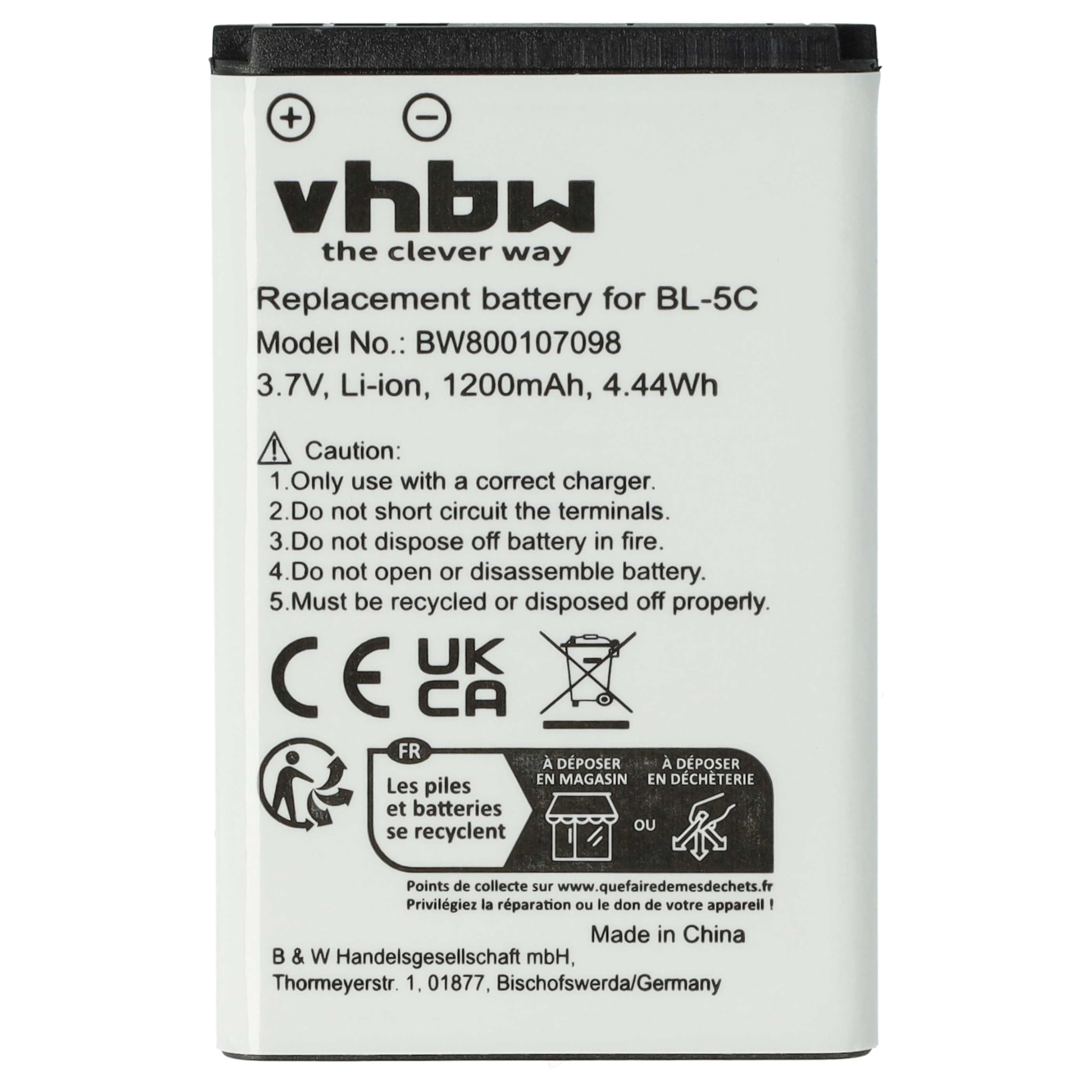 vhbw Batteria Primo 405 telefono 1200 mAh Li-Ion