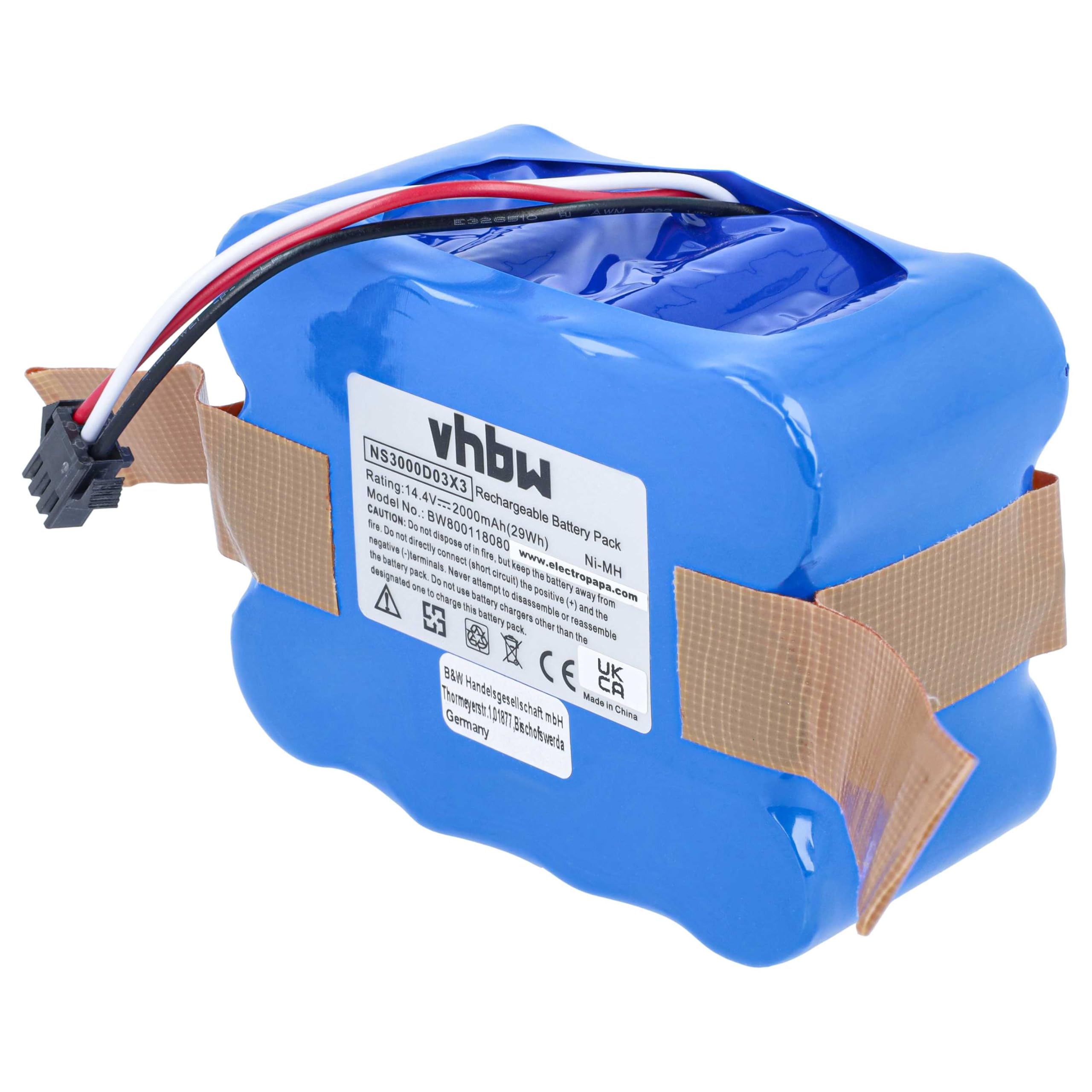 vhbw Batteria per H.Koenig SWR22 14,4V 2000mAh NiMH