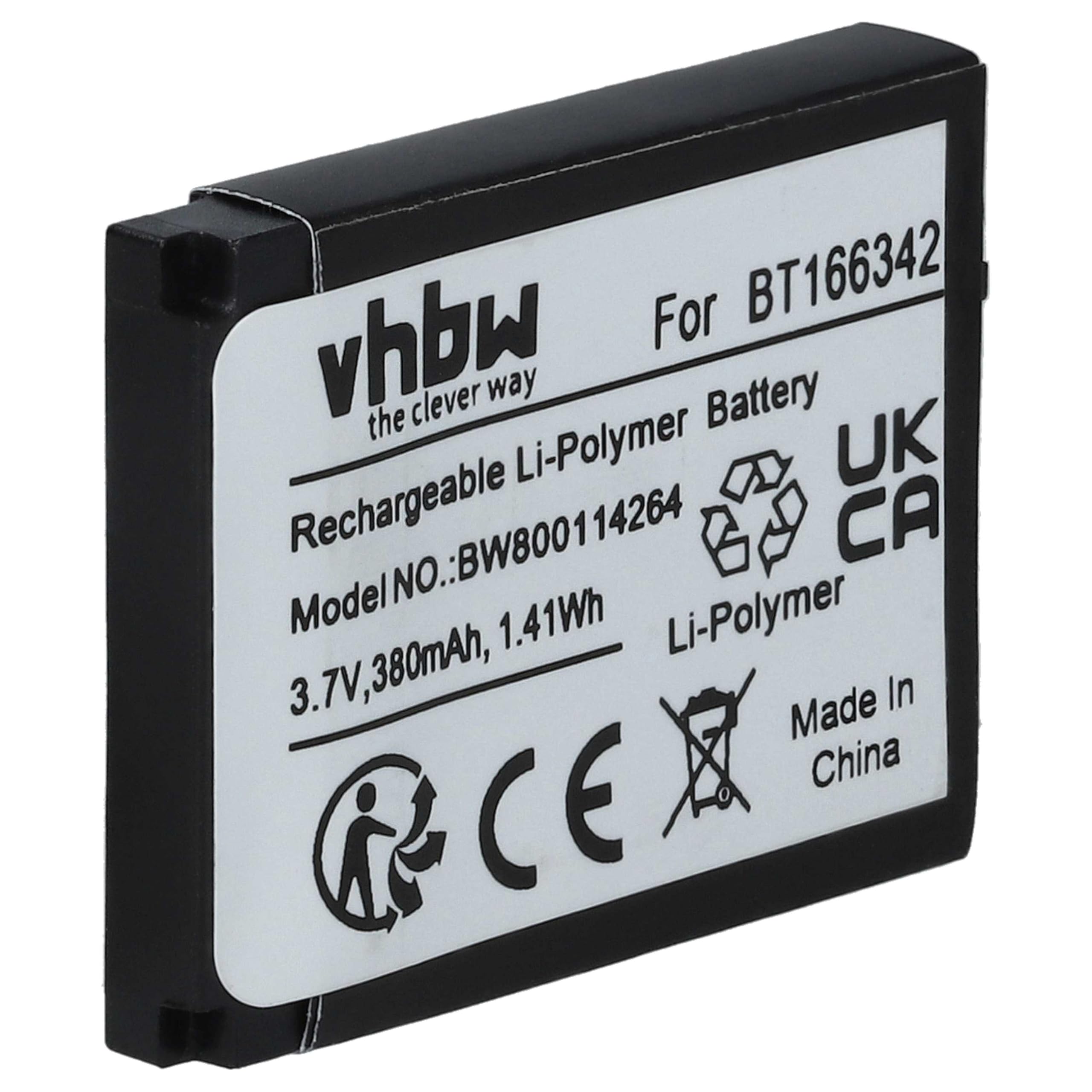 vhbw Batteria smartwatch 380mAh 3,7V per Simvalley PW-430