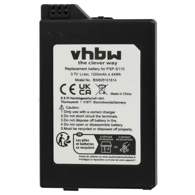 vhbw PSP-S110 batteria console PSP-2000 1200mAh 1 pezzo