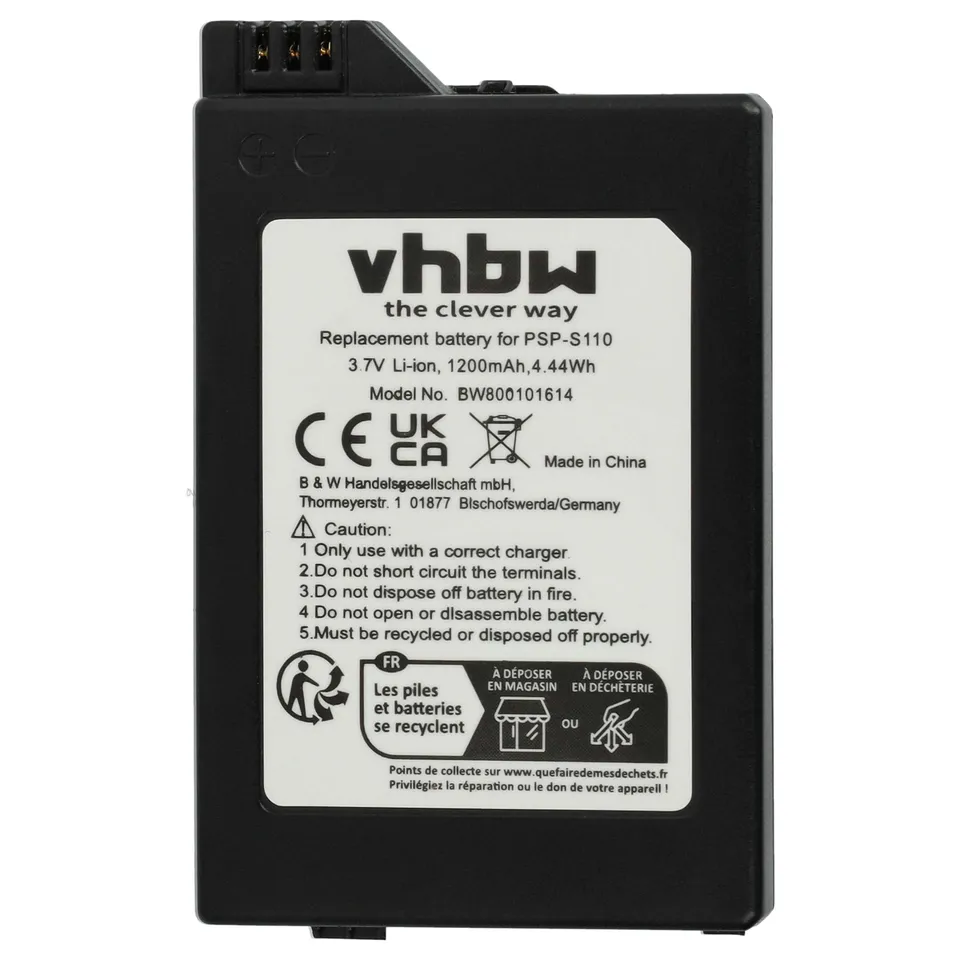 vhbw PSP-S110 batteria console PSP-2000 1200mAh 1 pezzo