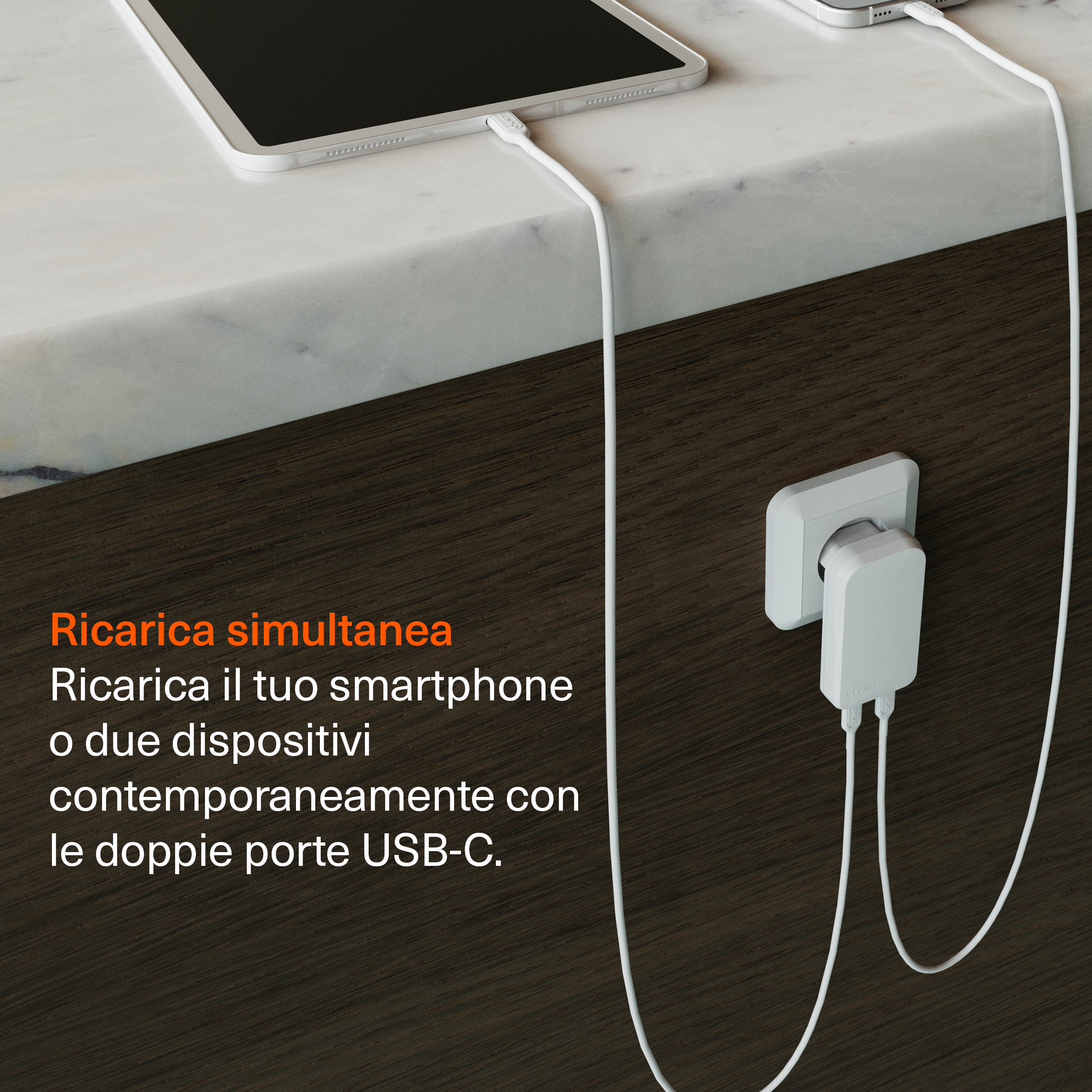 Cygnett ChargePlus Caricatore GaN USB-C Doppio 35W