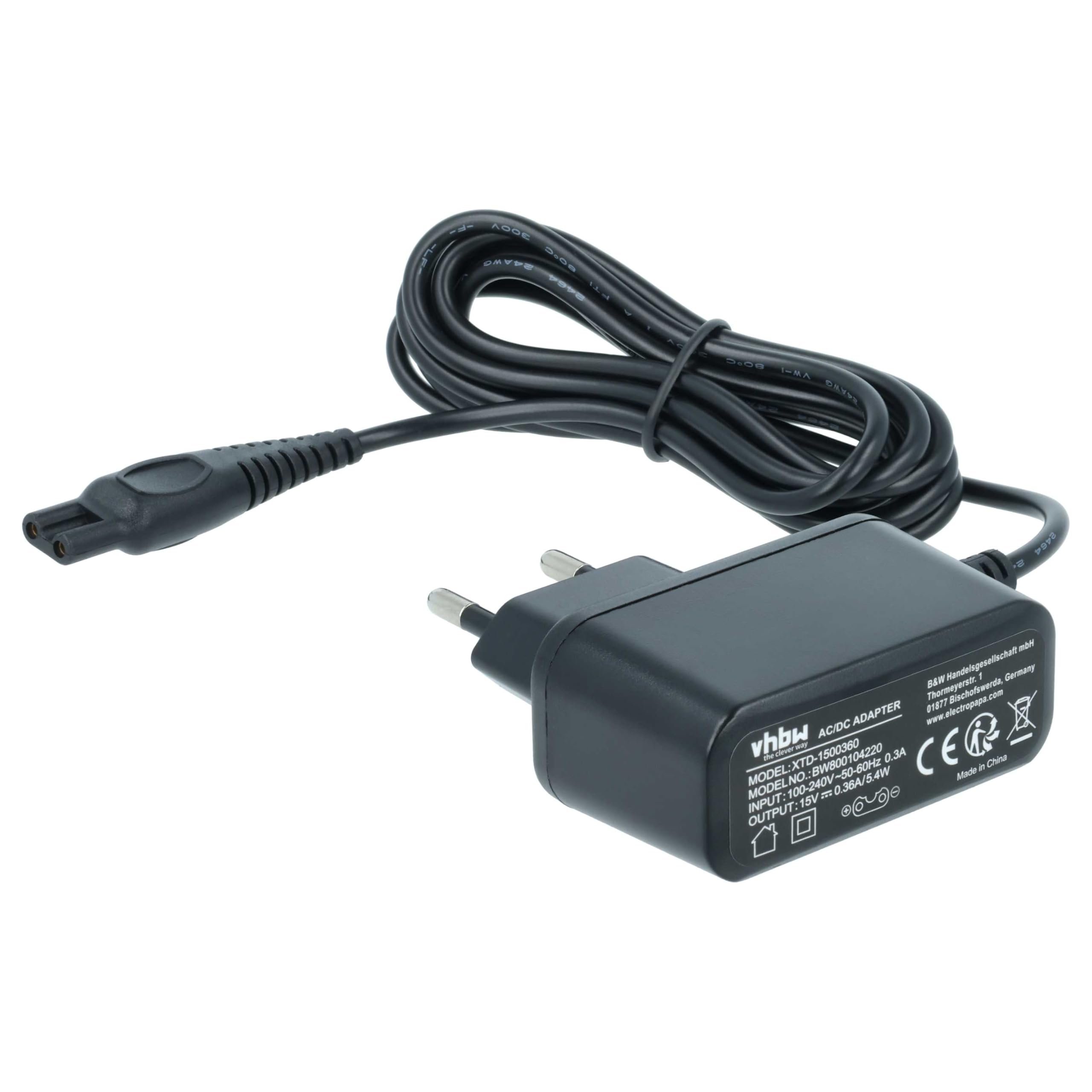 vhbw HQ8505 caricabatterie rasoio Philips 15V 400mA