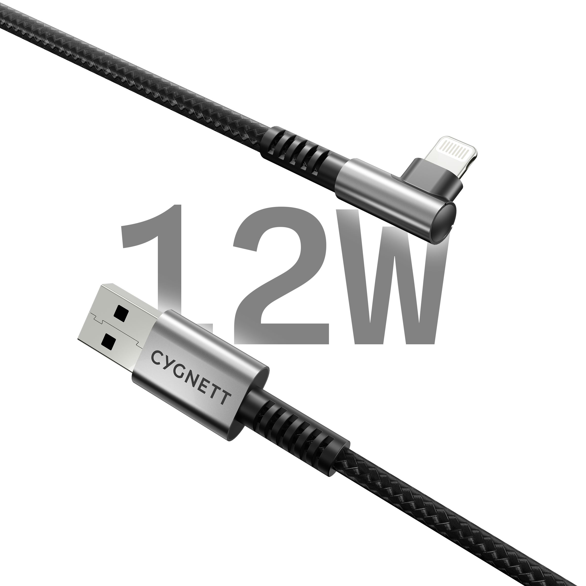 Cygnett Unite Cavo Lightning USB-A 1 m nero 90°