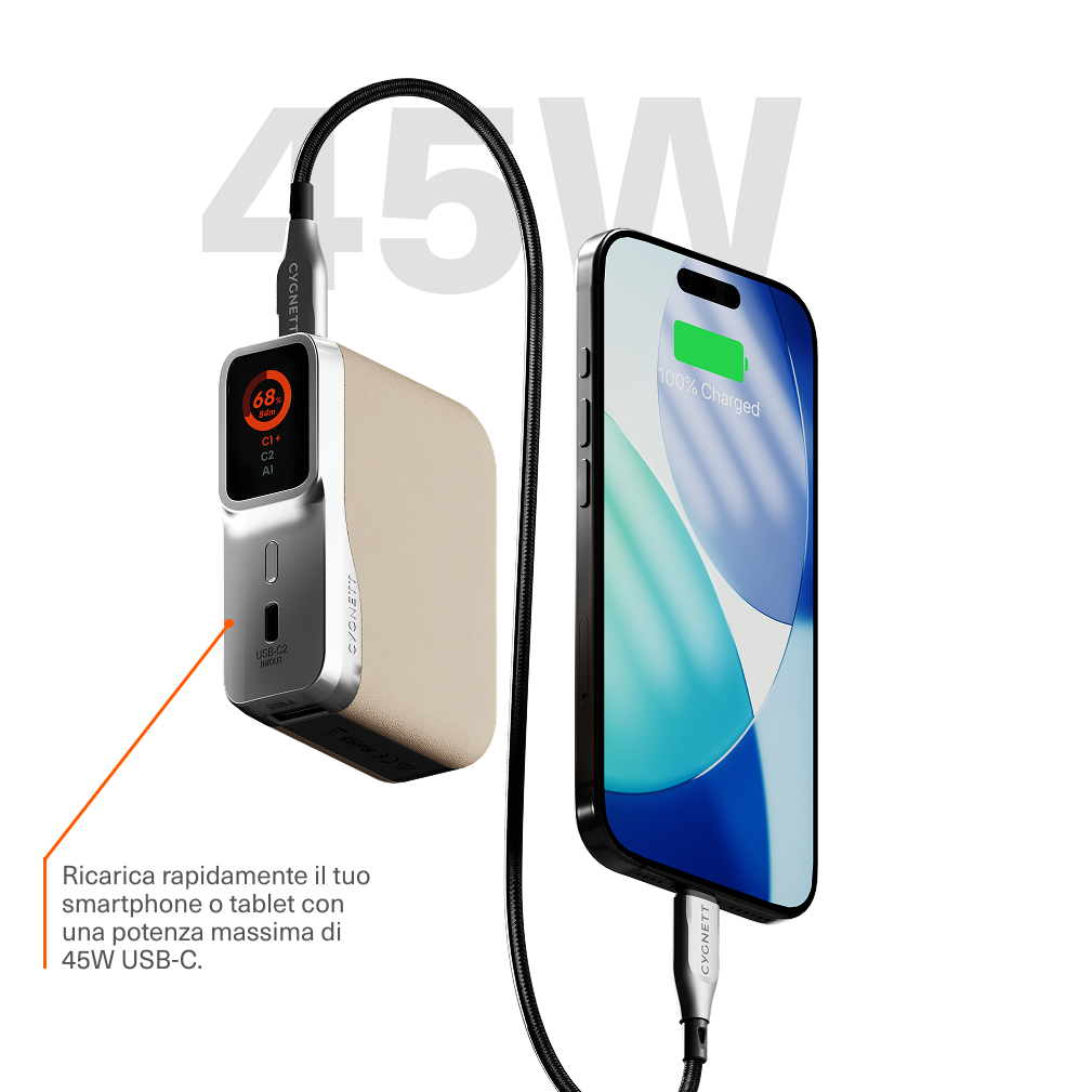 Cygnett Encore 45W 10K power bank 10000mAh display digitale