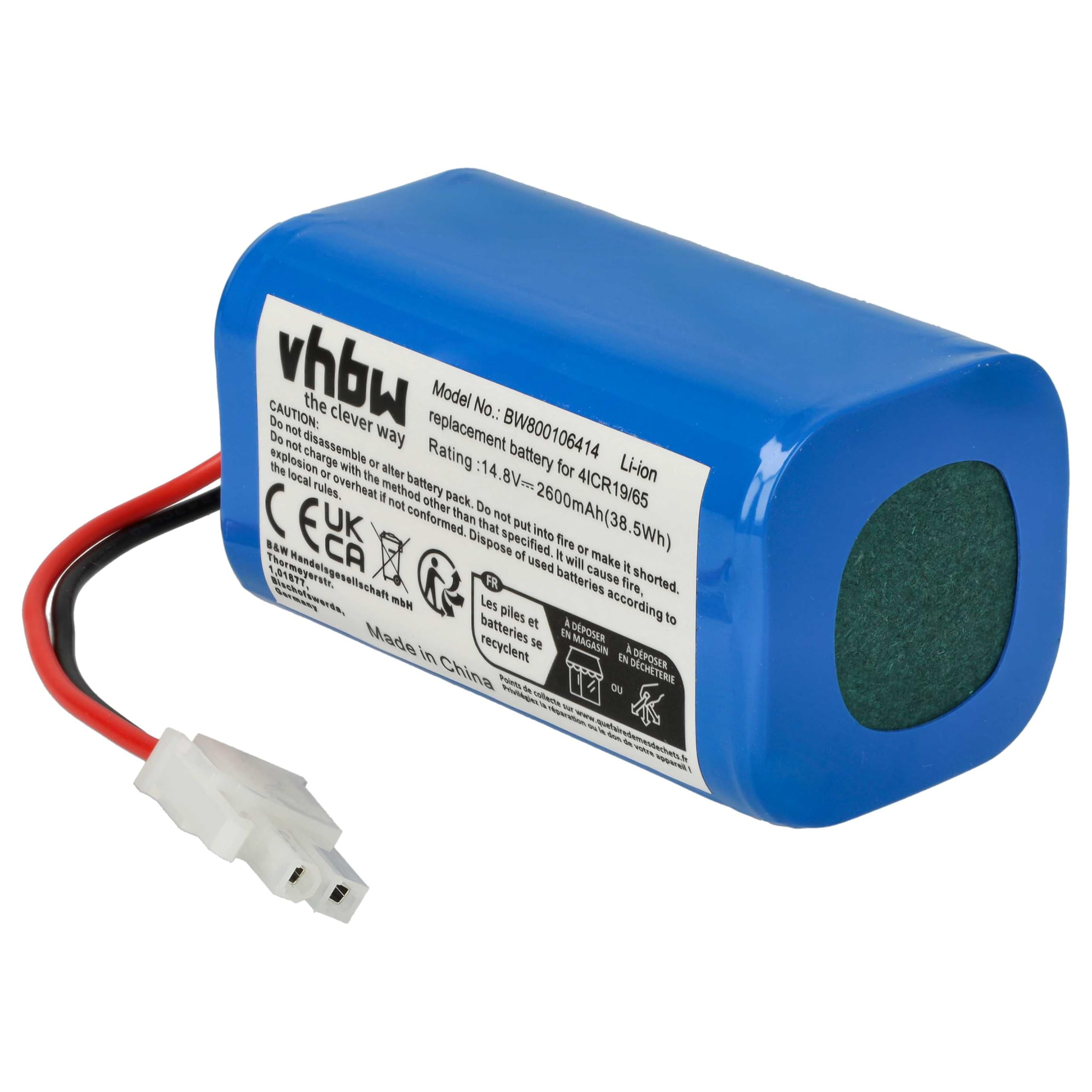 vhbw Batteria per Dibea D960 GT200 2600mAh 14,8V