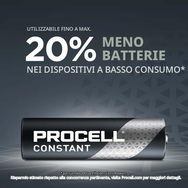 Duracell Procell AA pile alcaline stilo 50 pezzi lunga durata