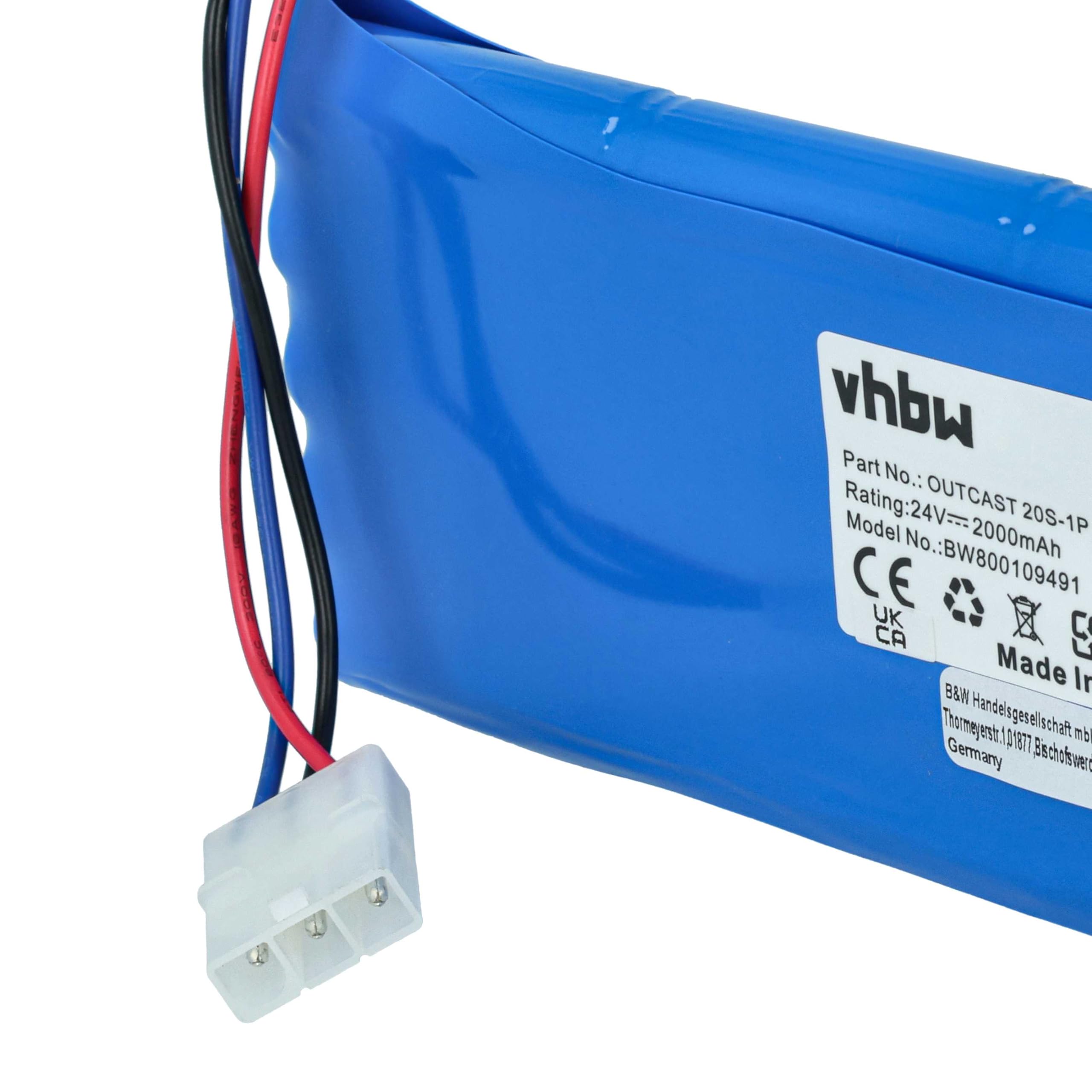 vhbw 20S-1P Batteria per Soundcast Outcast 2000mAh NiMH