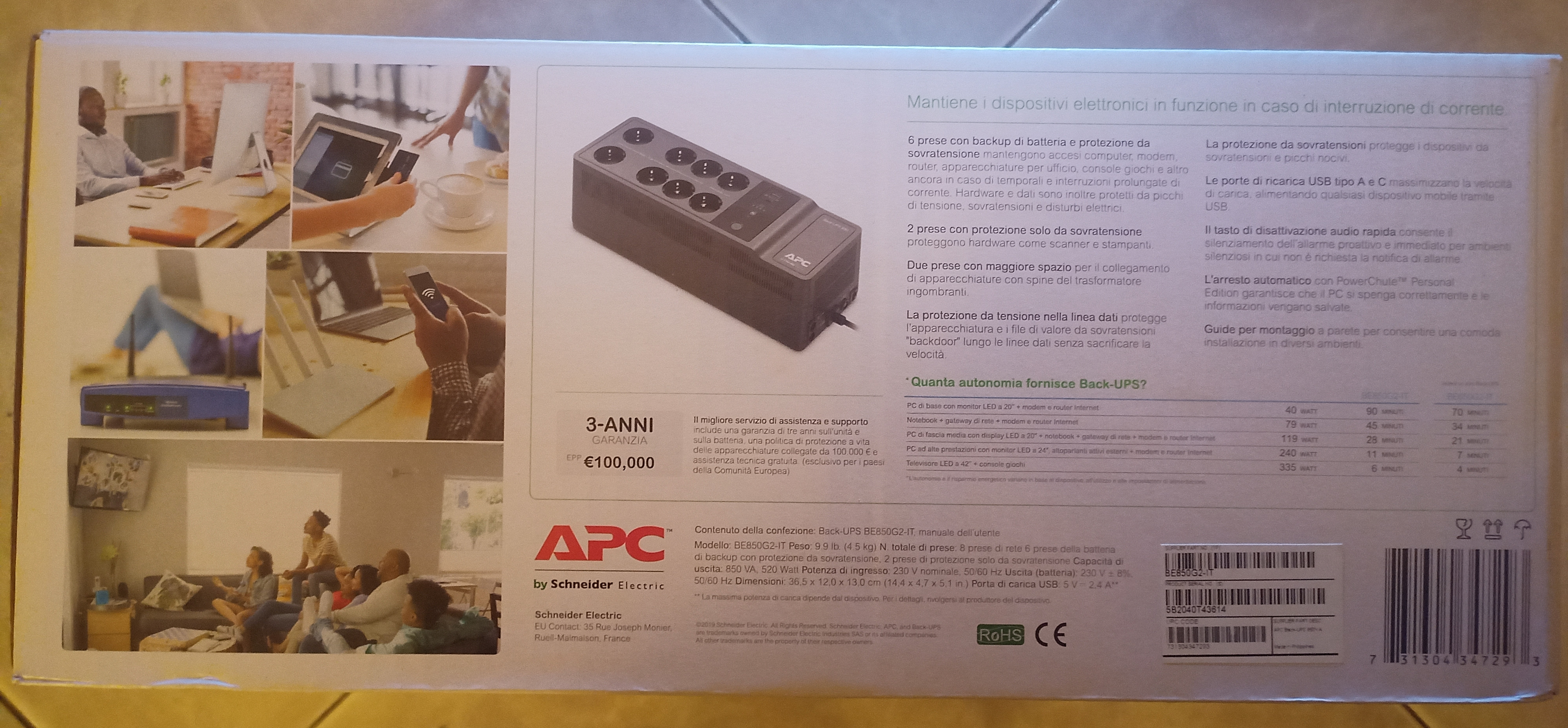 APC Back-UPS BE850G2-IT Gruppo Continuità 850VA 520W