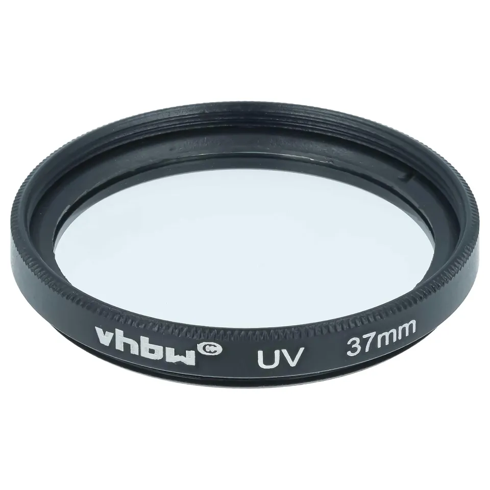 vhbw Filtro UV 37mm per Obiettivi Filettati Nero Vetro
