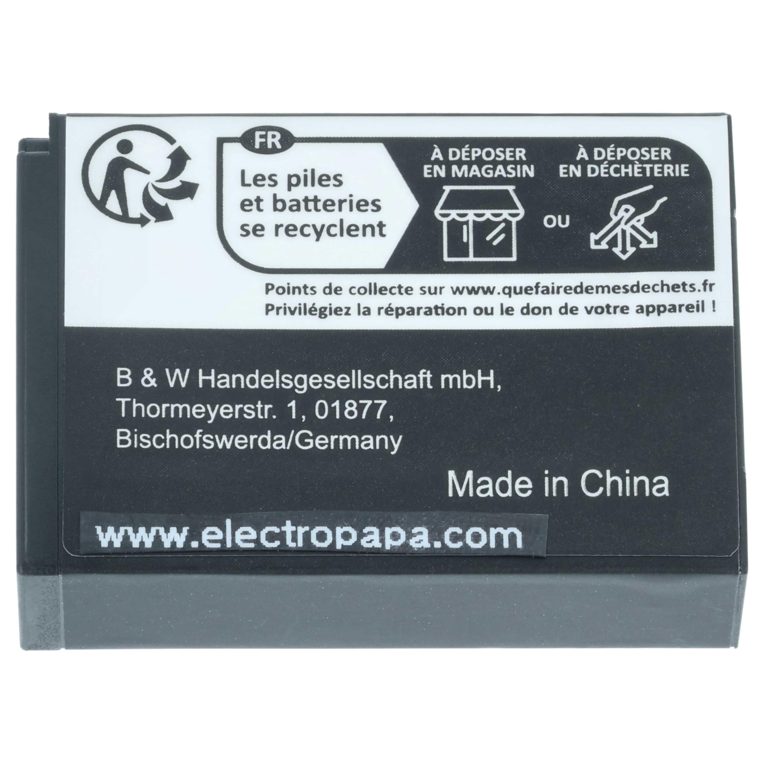 vhbw BXM-10 batteria fotocamera 1x 900mAh per Yi M1