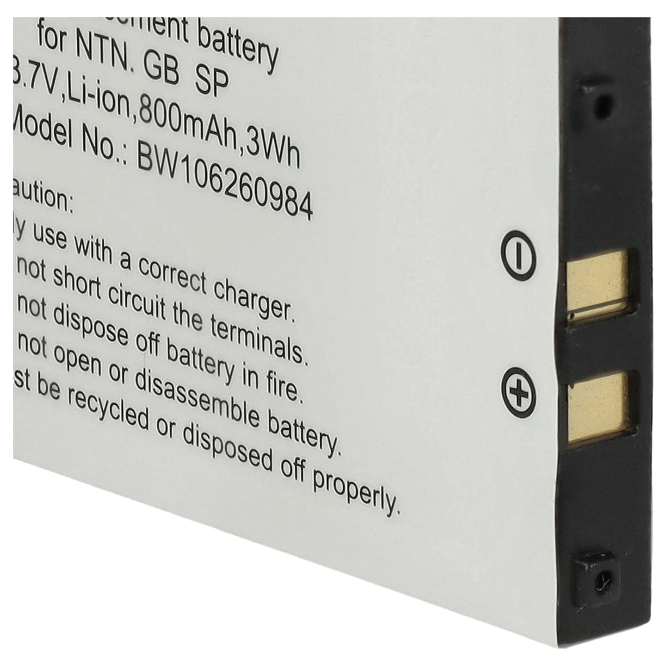 vhbw Batteria Console Gameboy Advance SP AGS-101 800mAh