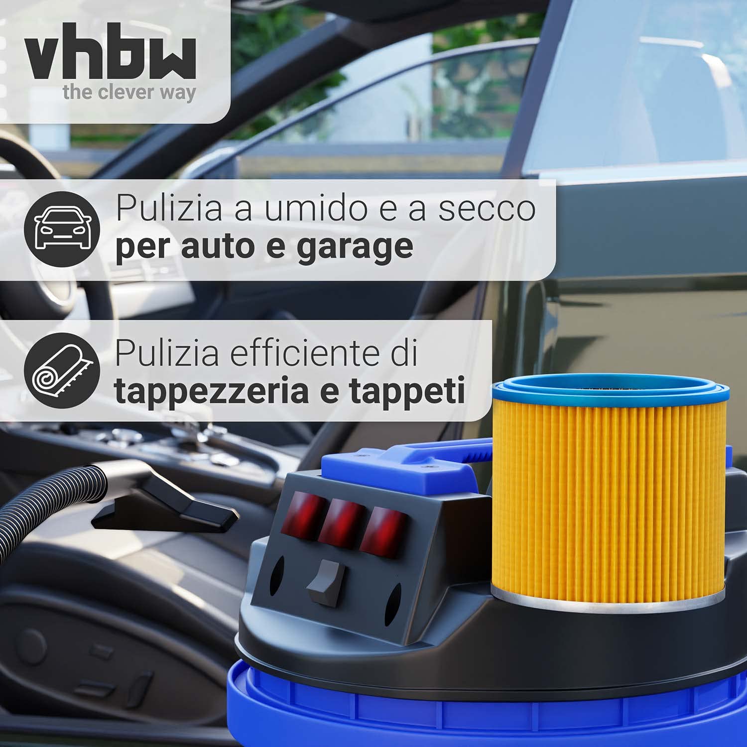 vhbw Filtro tondo lamelle Aqua Vac aspirapolvere 1 pezzo