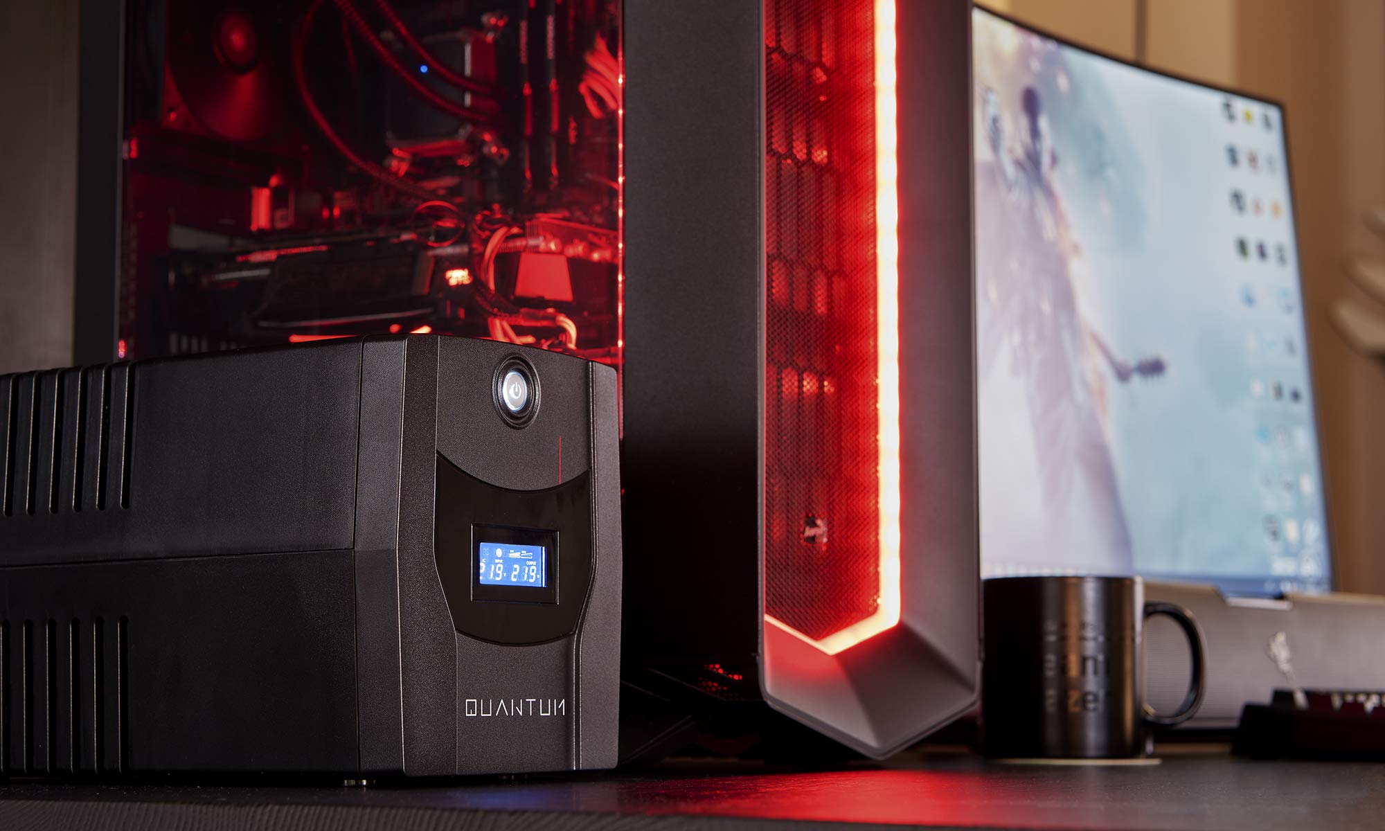 EPYC Quantum 1500VA 900W Gruppo di Continuità UPS 5 Prese LCD