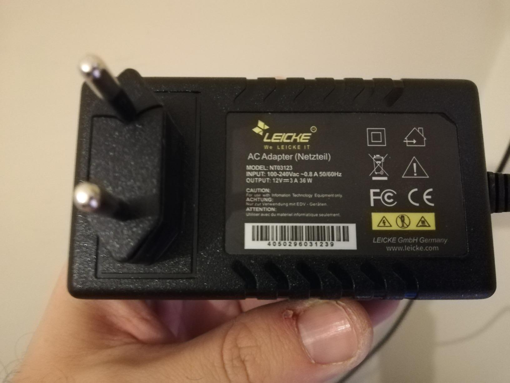 Leicke 12V 3A 36W Alimentatore 12V 3A per Router LED