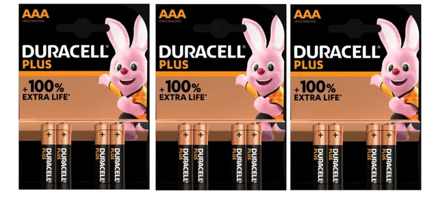 Duracell Plus pile AAA alcaline 12 pezzi lunga durata