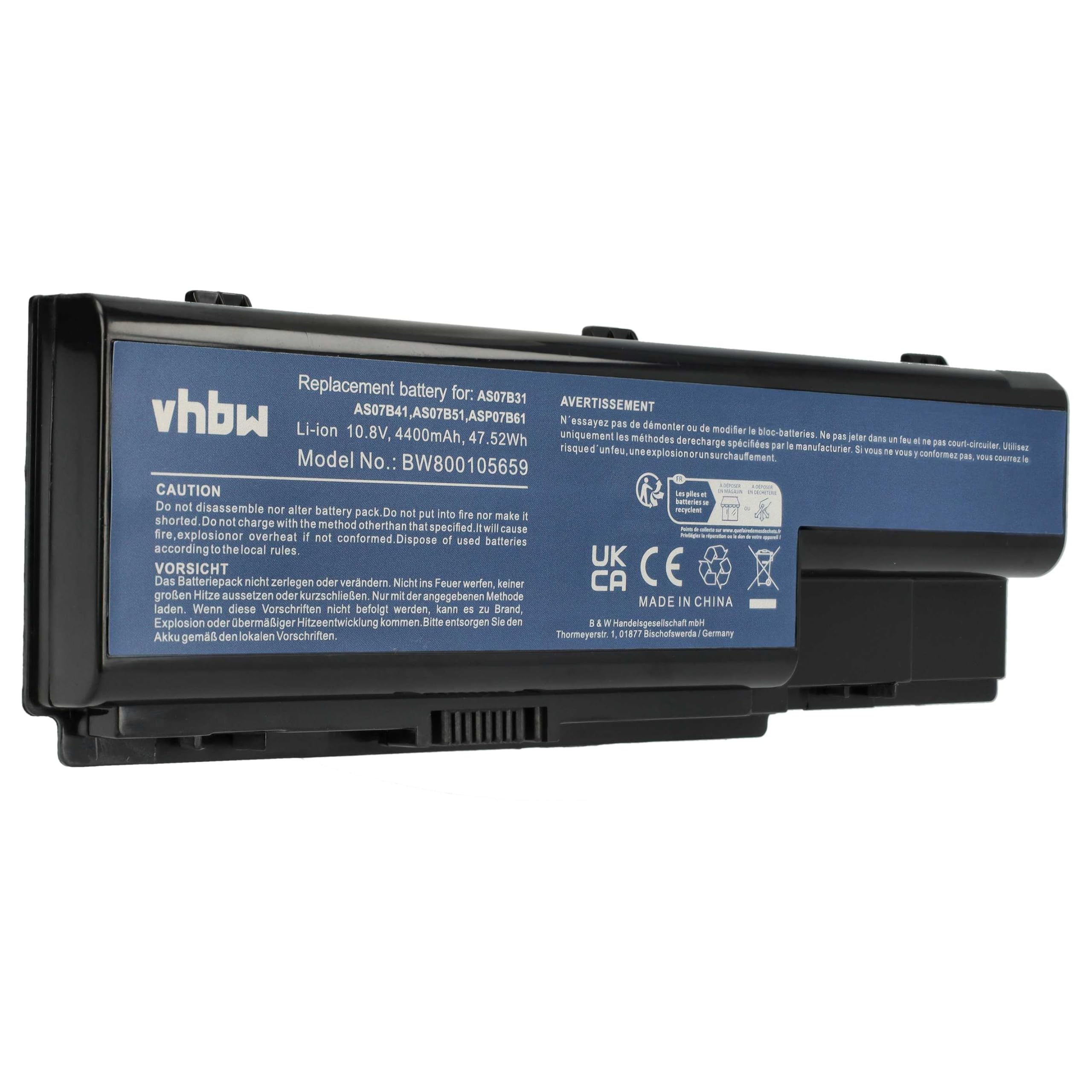 vhbw Batteria Notebook AS07B32 4400mAh per Acer Aspire