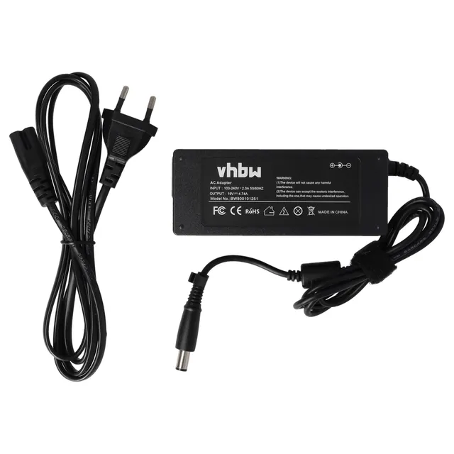 vhbw Alimentatore notebook per HP ProBook 90W 19V nero
