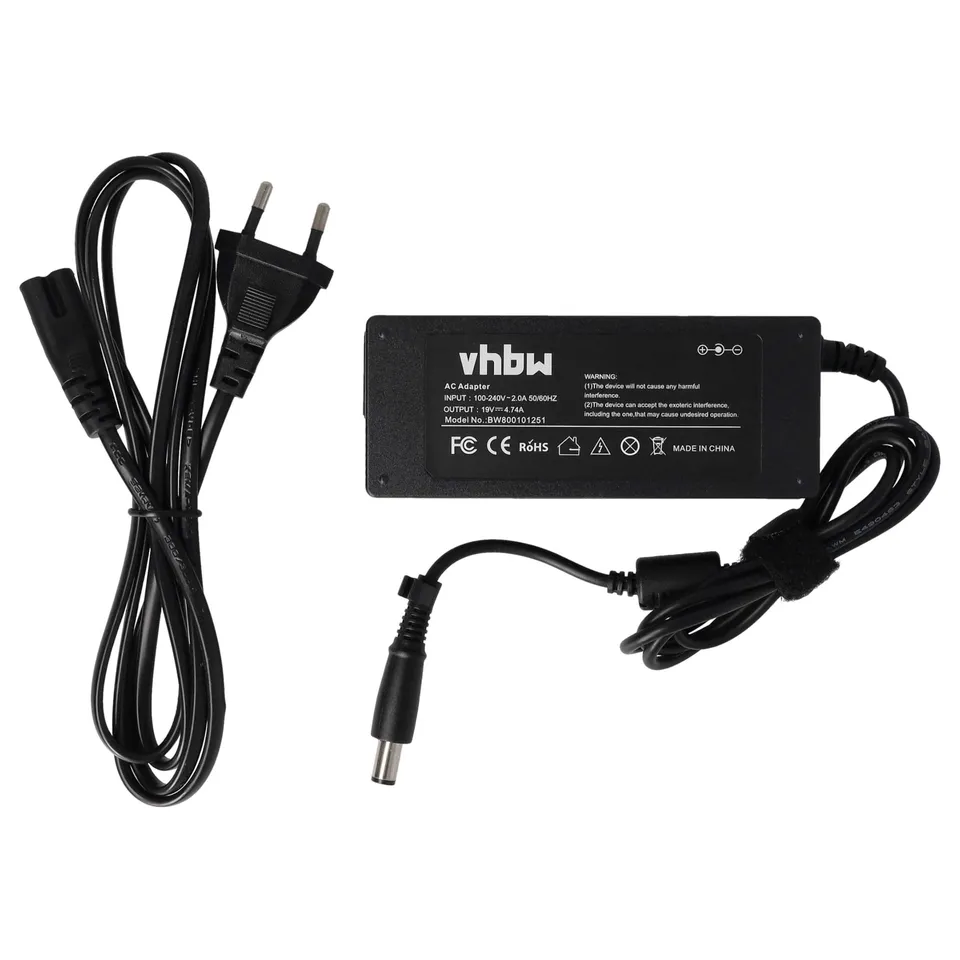 vhbw Alimentatore notebook per HP ProBook 90W 19V nero