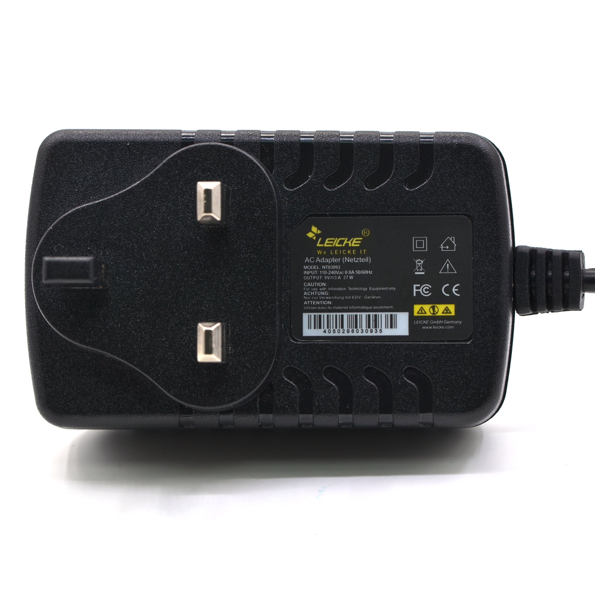 Leicke Alimentatore 9V 3A 27W spina UK per strisce LED